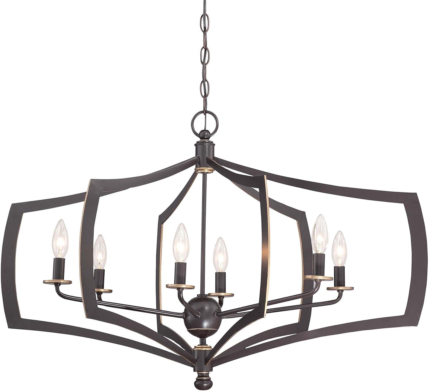 Chandelier 6 Light Downton Bronze/Gold In Transitional Style 21.25 Inches Tall By 26 Inches Wide     -Traditional Installation Minka Lavery 4376-579