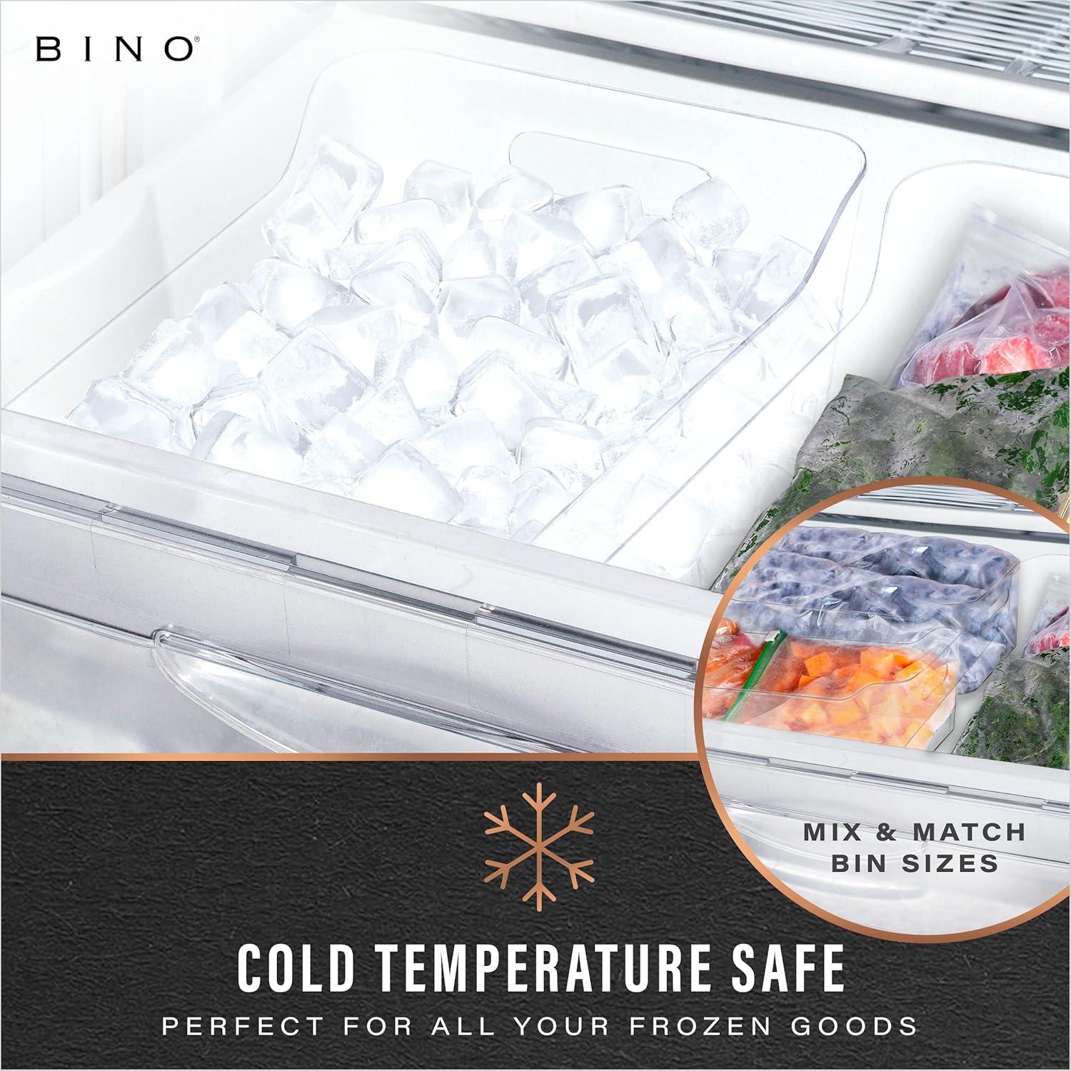 BINO | Plastic Organizer Bins, Small - 4 Pack | THE SOHO COLLECTION | Multi-Use Organizer Bins | Pantry Organizer & Freezer Organizer Bins | Plastic Storage Containers | Bins for Home & Kitchen Org
