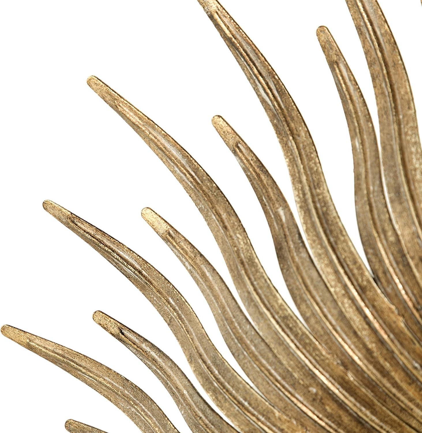 28 Inch Round Wall Mirror - Gold Sunburst Accent Mirror for Living Room Decor