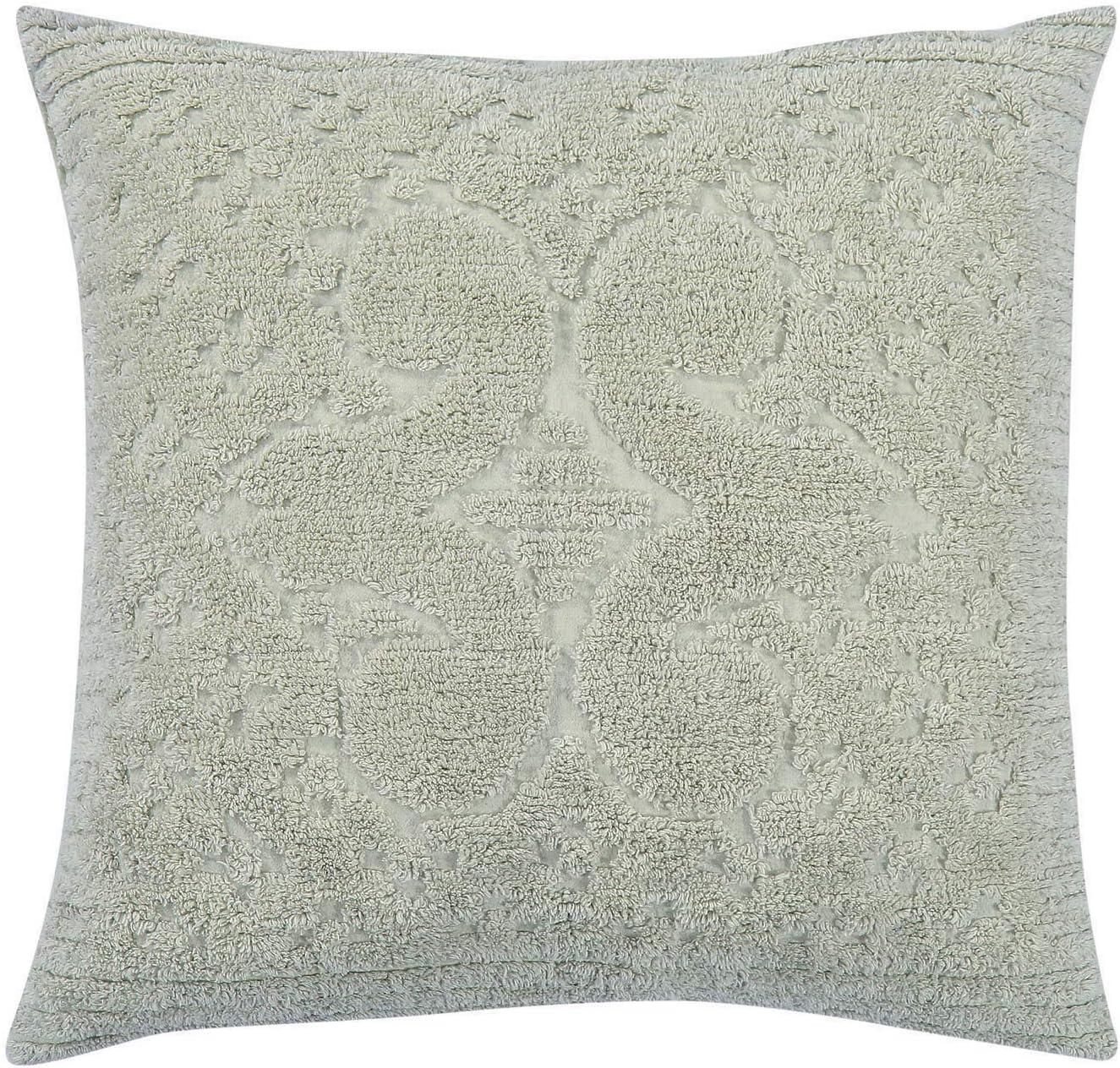 Ashton Sage Cotton Tufted Euro Sham with Medallion Design