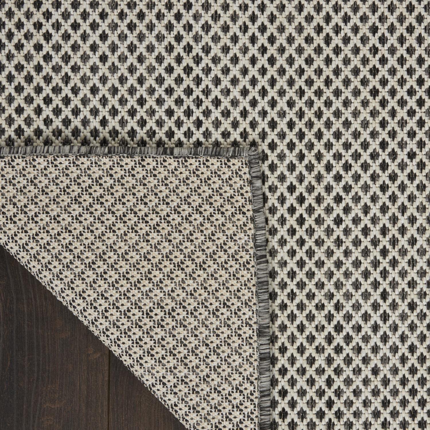 Nourison Courtyard COU01 Indoor/outdoor Area Rug - Ivory Charcoal 7' x 10'