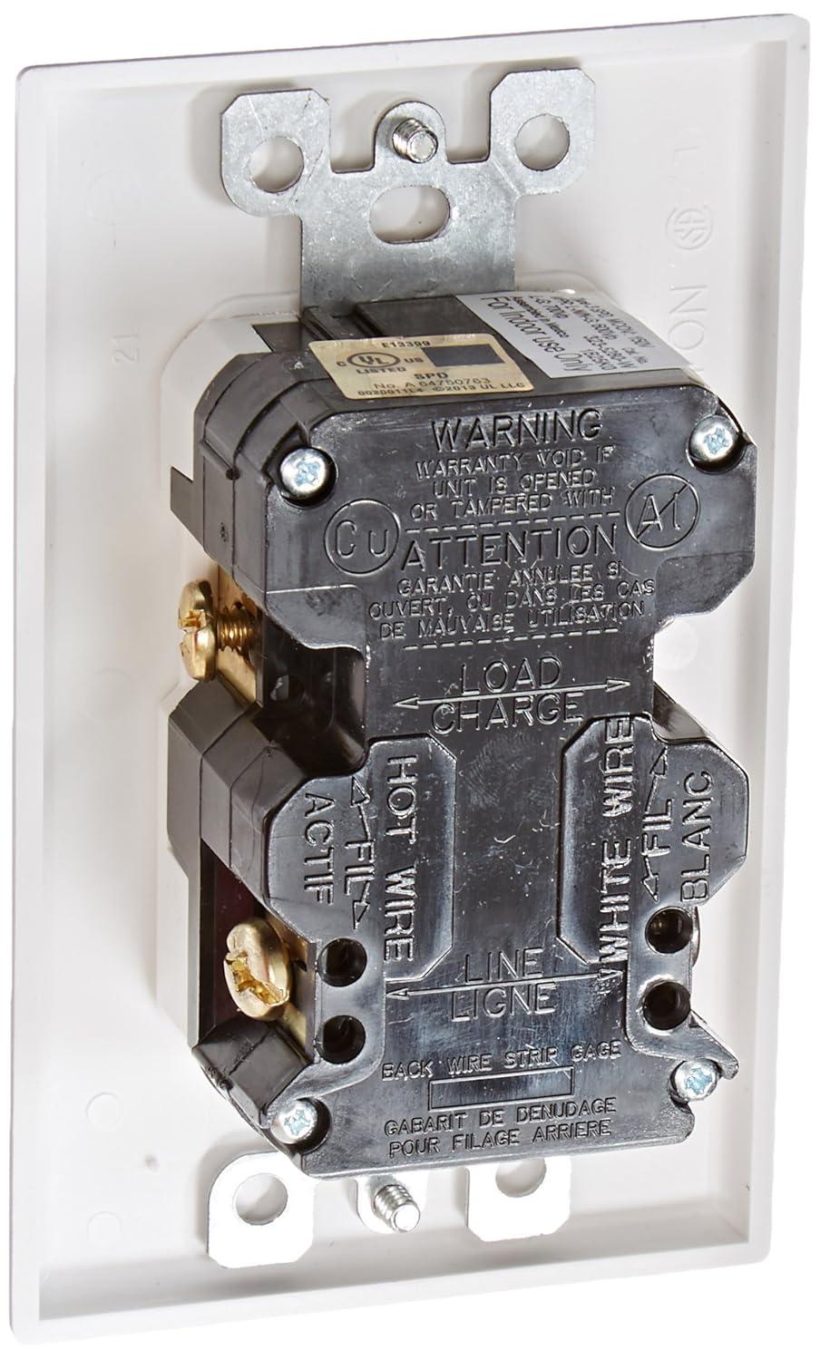 Leviton 5280-W Industrial Grade Straight Blade Duplex Receptacle 15 Amp 125 Volt RMS NEMA 5-15R White Decora Plus
