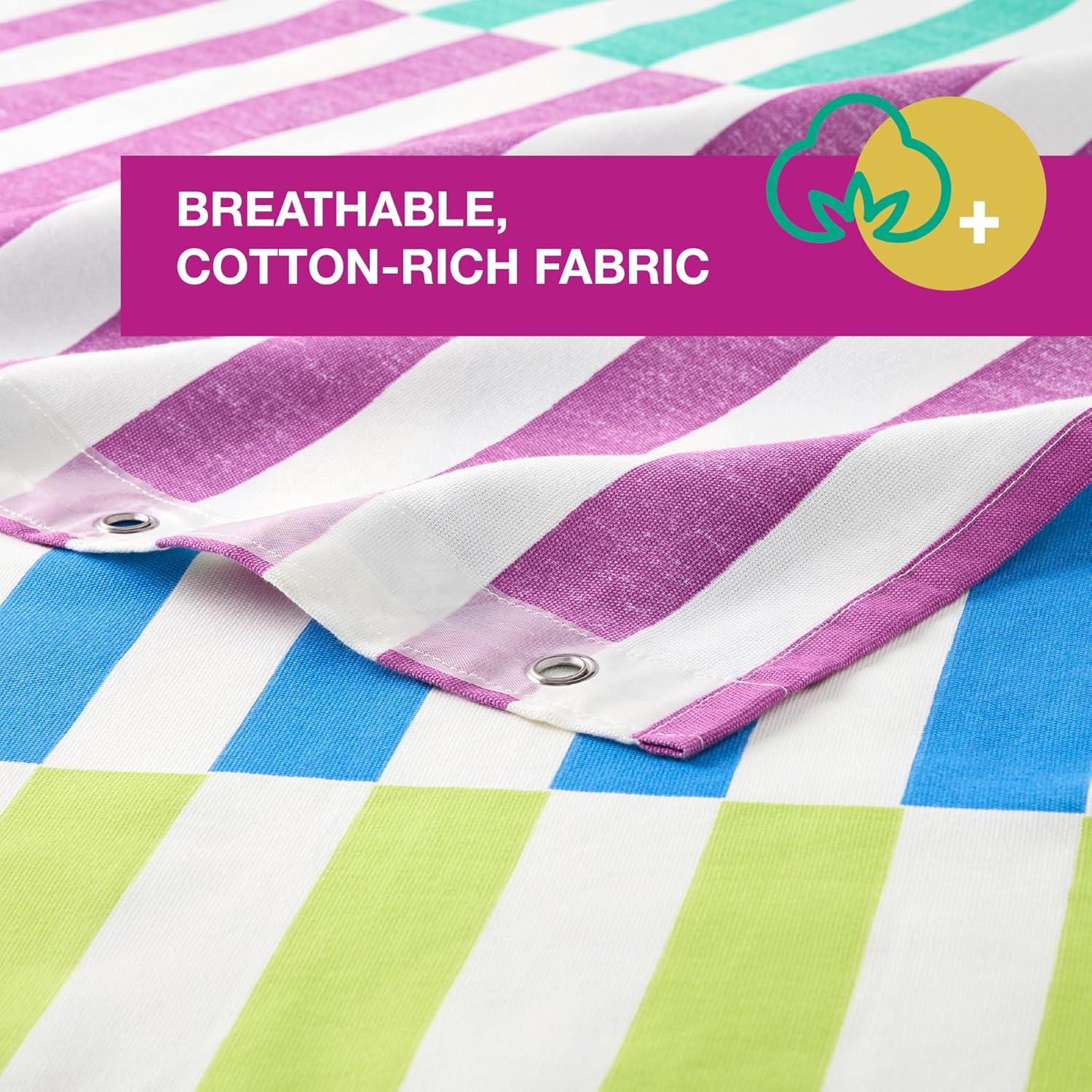 Town & Country Living Town & Country Play Adeline Offset Stripe Fabric Shower Curtain 70"X72"