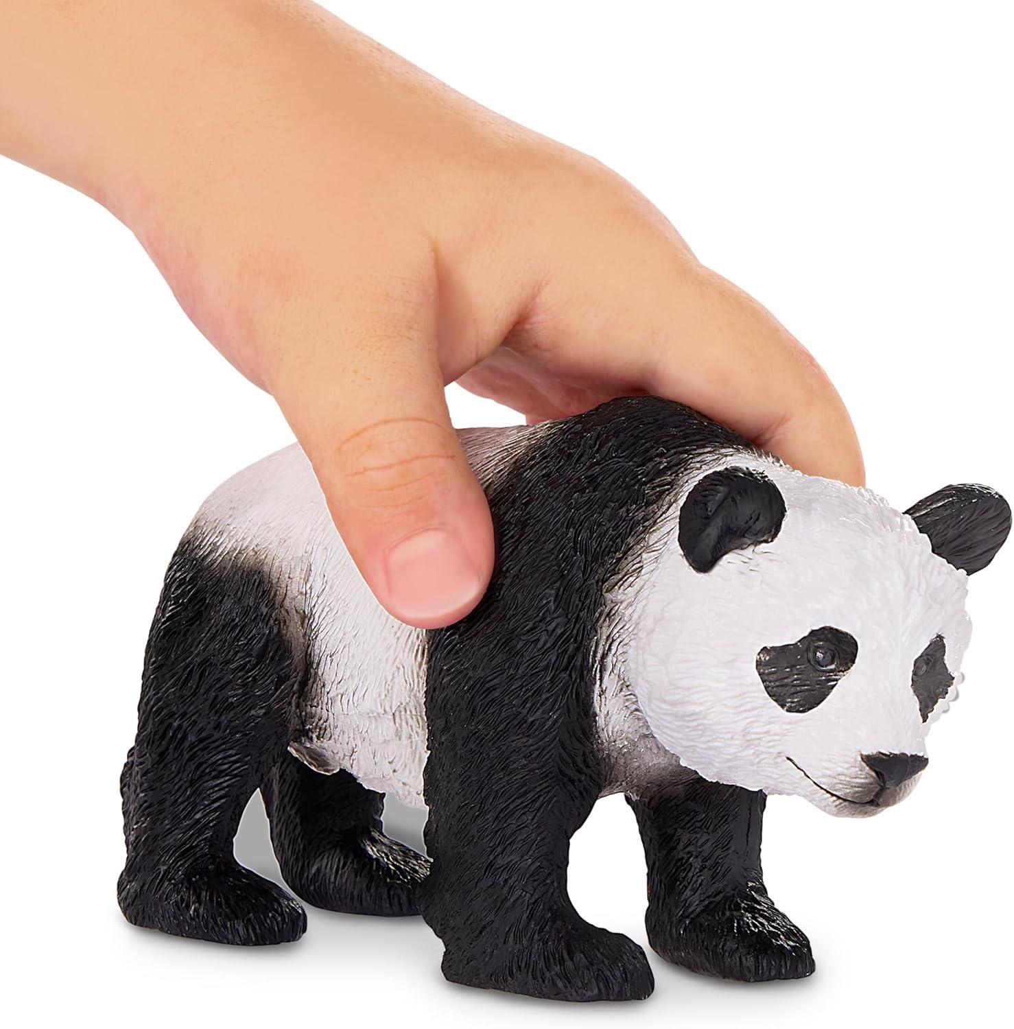 terra by battat - giant panda family - small panda bear animal toys for kids 3-years-old & up (4 pc)