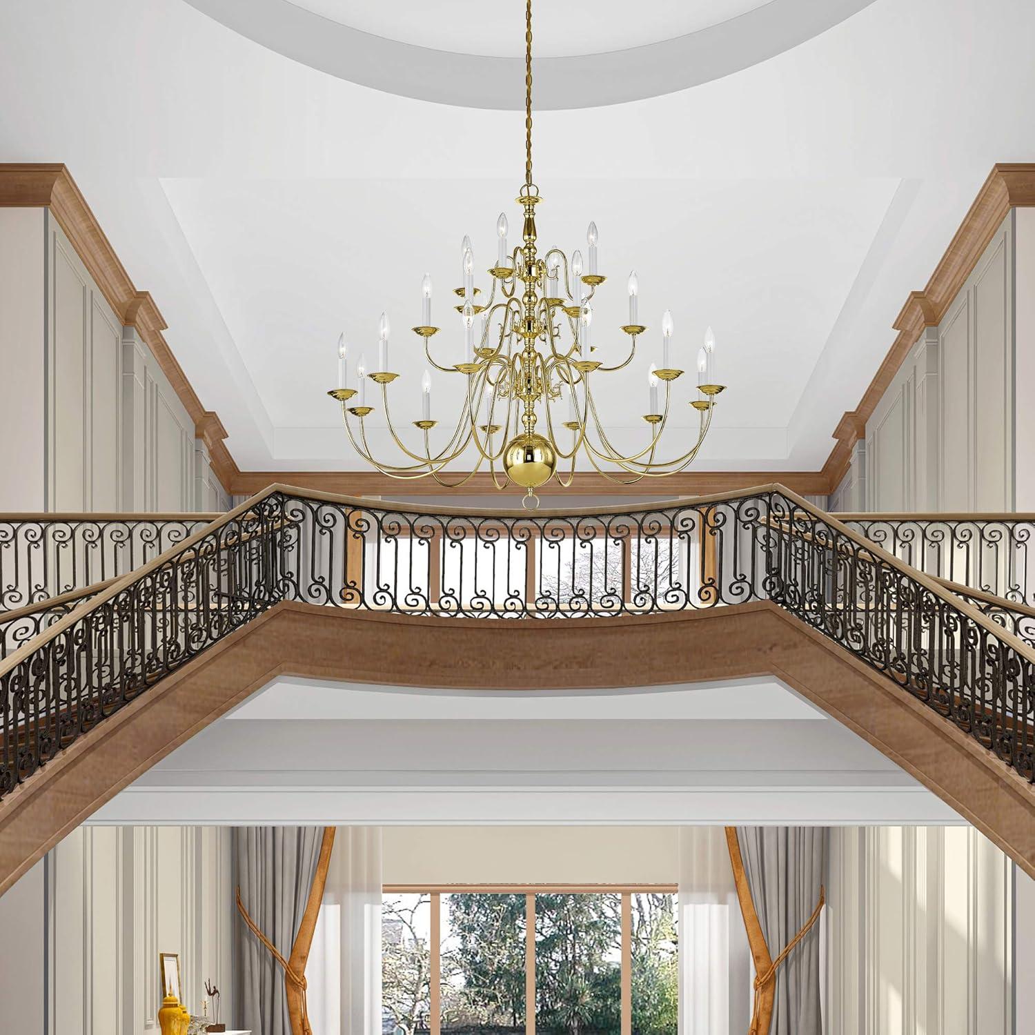 Livex Lighting Williamsburgh 22 - Light Chandelier in  Antique Brass