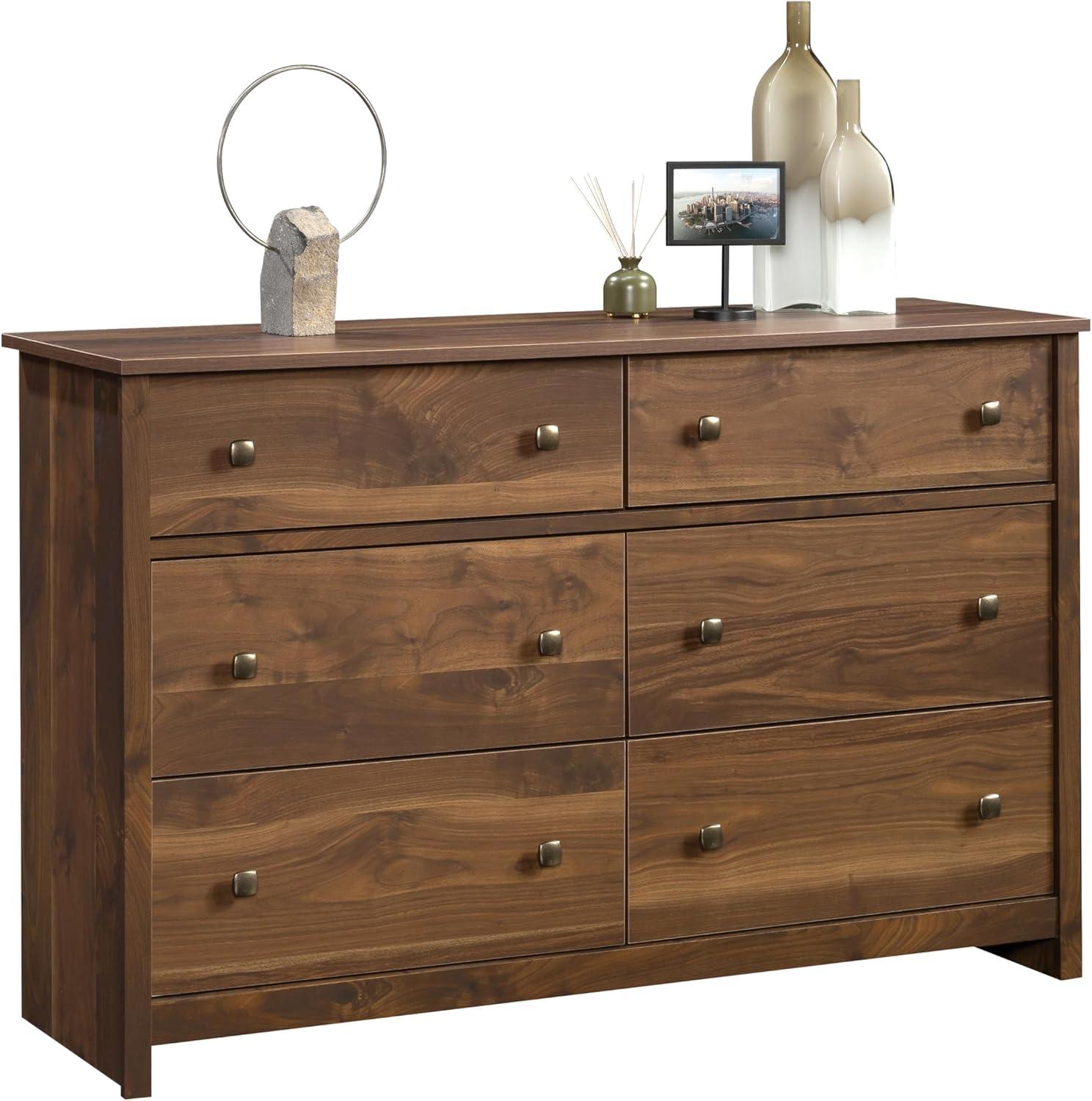 River Ranch 6 Drawer Dresser Grand Walnut - Sauder: Spacious Storage, Modern Style