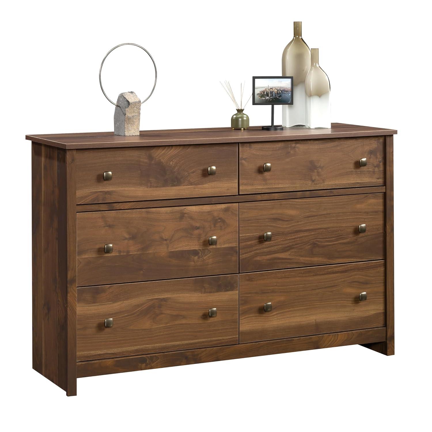 River Ranch 6 Drawer Dresser Grand Walnut - Sauder: Spacious Storage, Modern Style