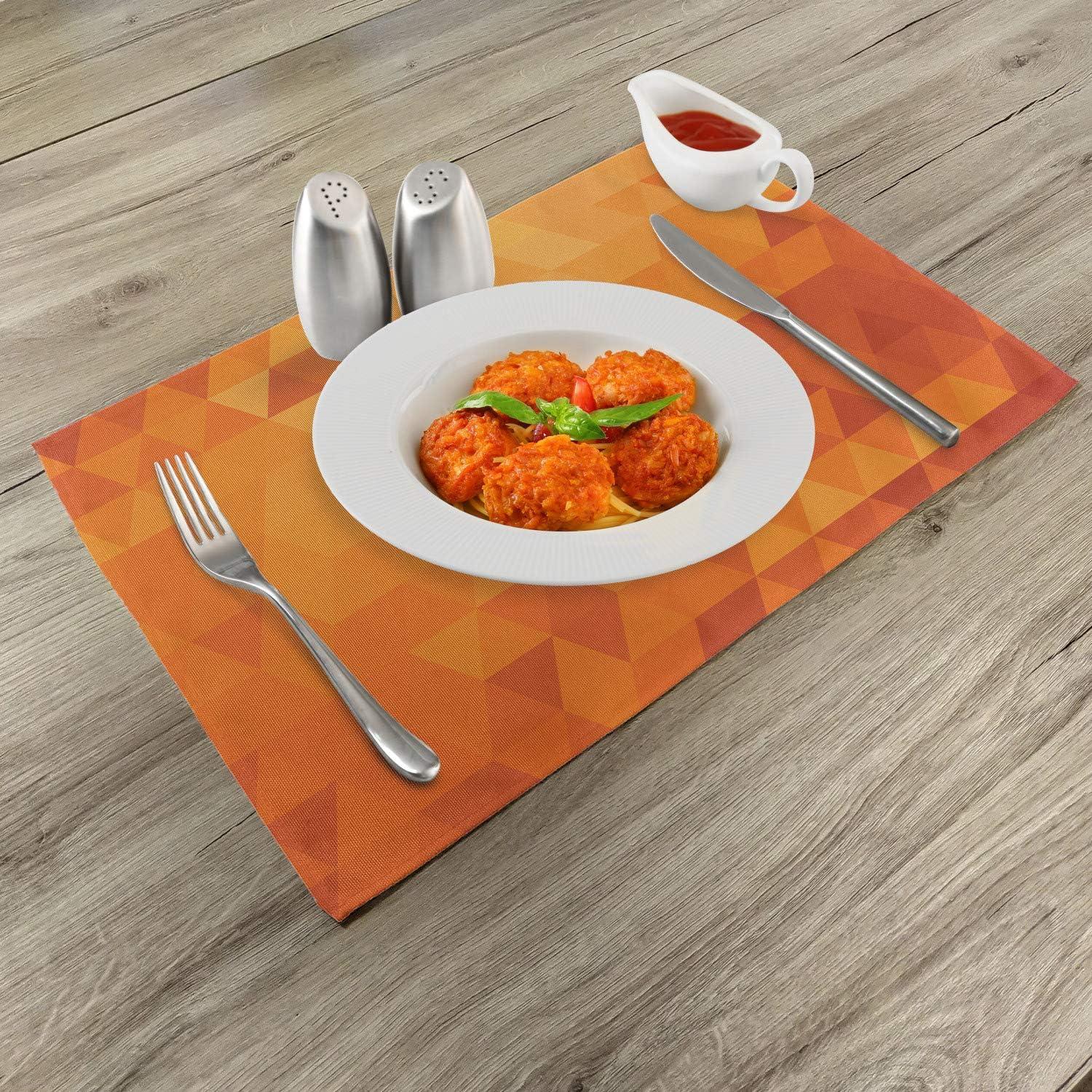 Ambesonne Burnt Orange Place Mats Set of 4, Shapes and Patterns, Standard Size, Burnt Orange