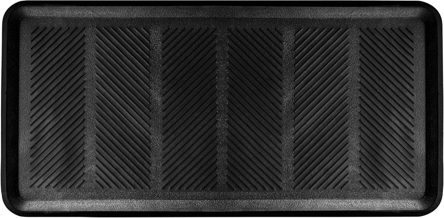 SafetyCare Rubber Shoe & Boot Tray - Multi-Purpose - 32 x 16 Inches - 1 Mat