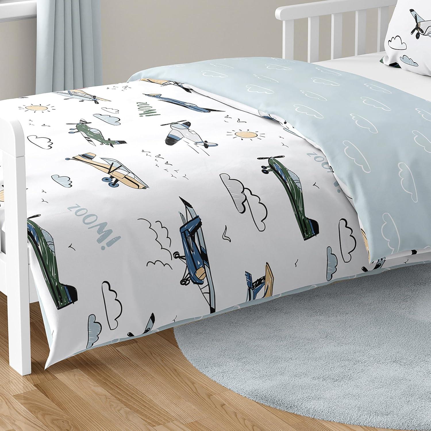 Airplane Green and Blue 5 Piece Toddler Bedding Set by Sweet Jojo Designs (Set of 5)