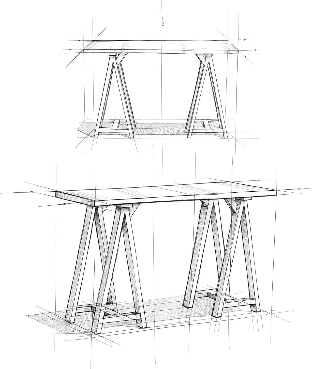 Simpli Home Sawhorse Console Sofa Table-Finish:Medium Saddle Brown