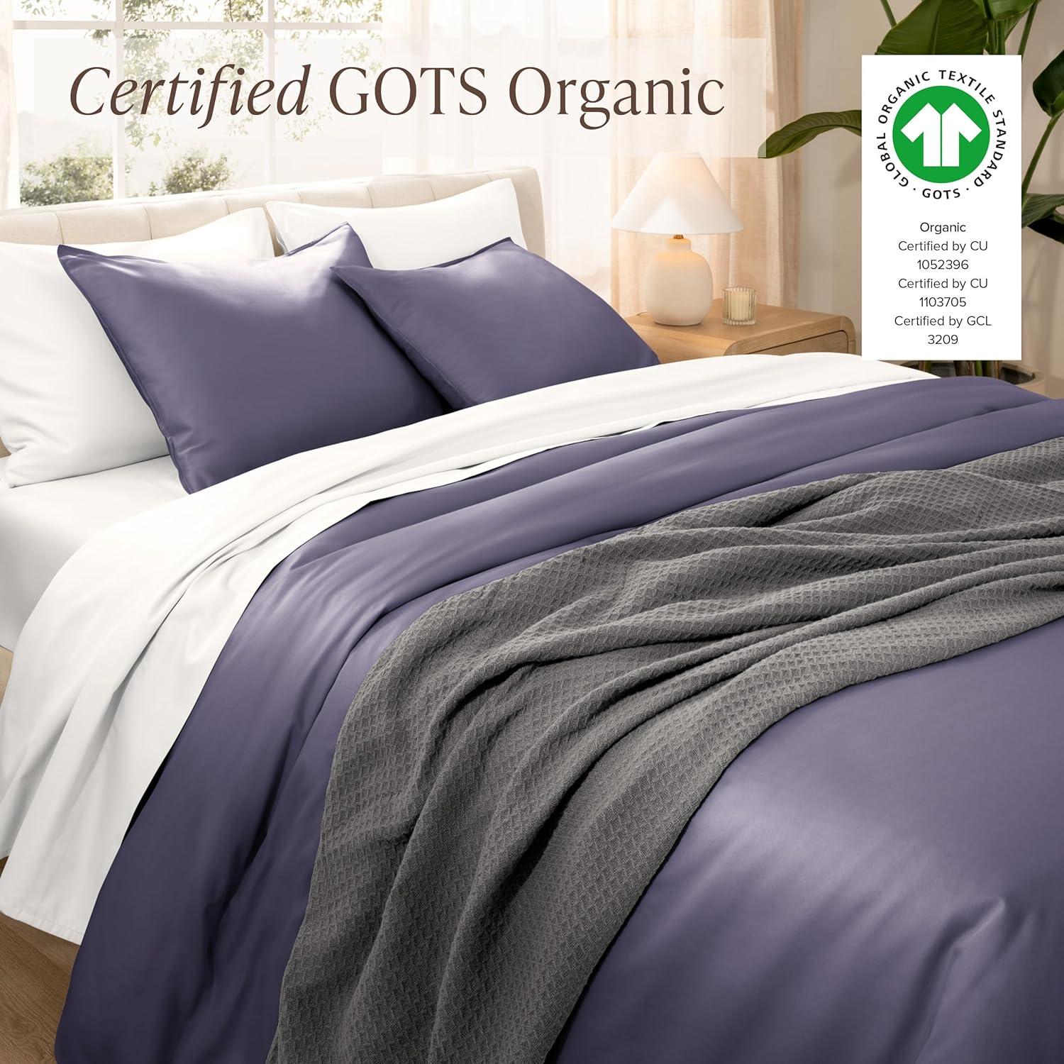 400 Thread Count Organic Cotton Sateen Duvet Cover Set