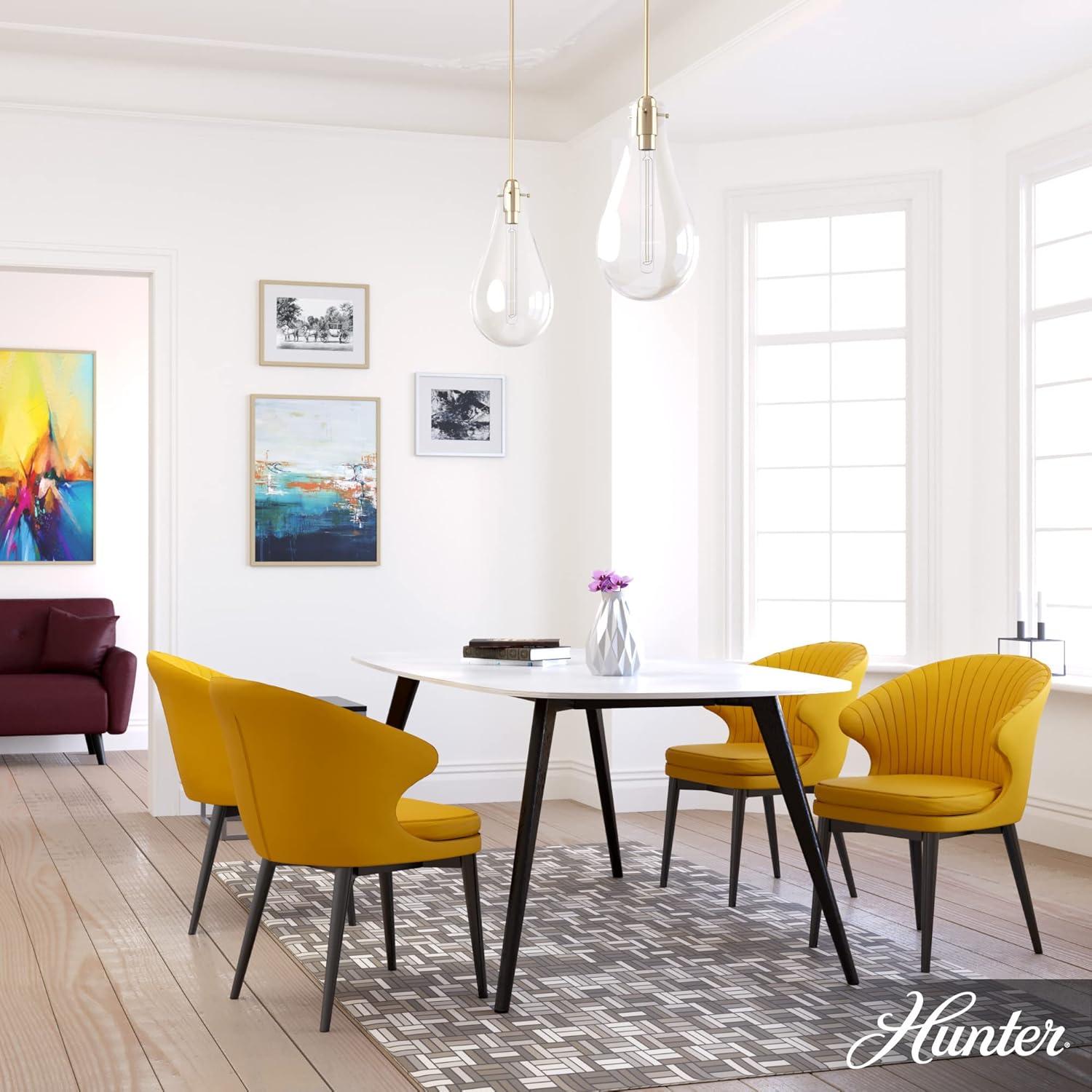 Hunter - Lundin 1-light Alturas Gold, Medium Size Pendant Light, Dimmable, Formal Style, Teardrop Shaped, for Bedrooms, Kitchens, Dining, Living Rooms - 19564