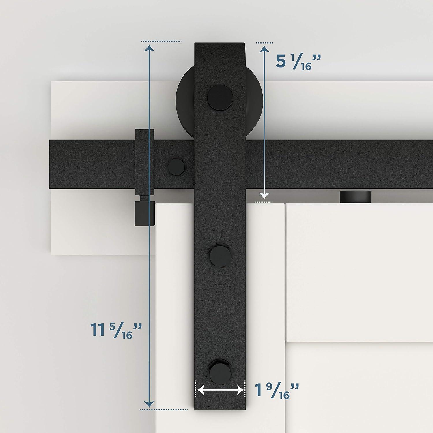 Matte Black 72-Inch Sliding Barn Door Hardware Kit