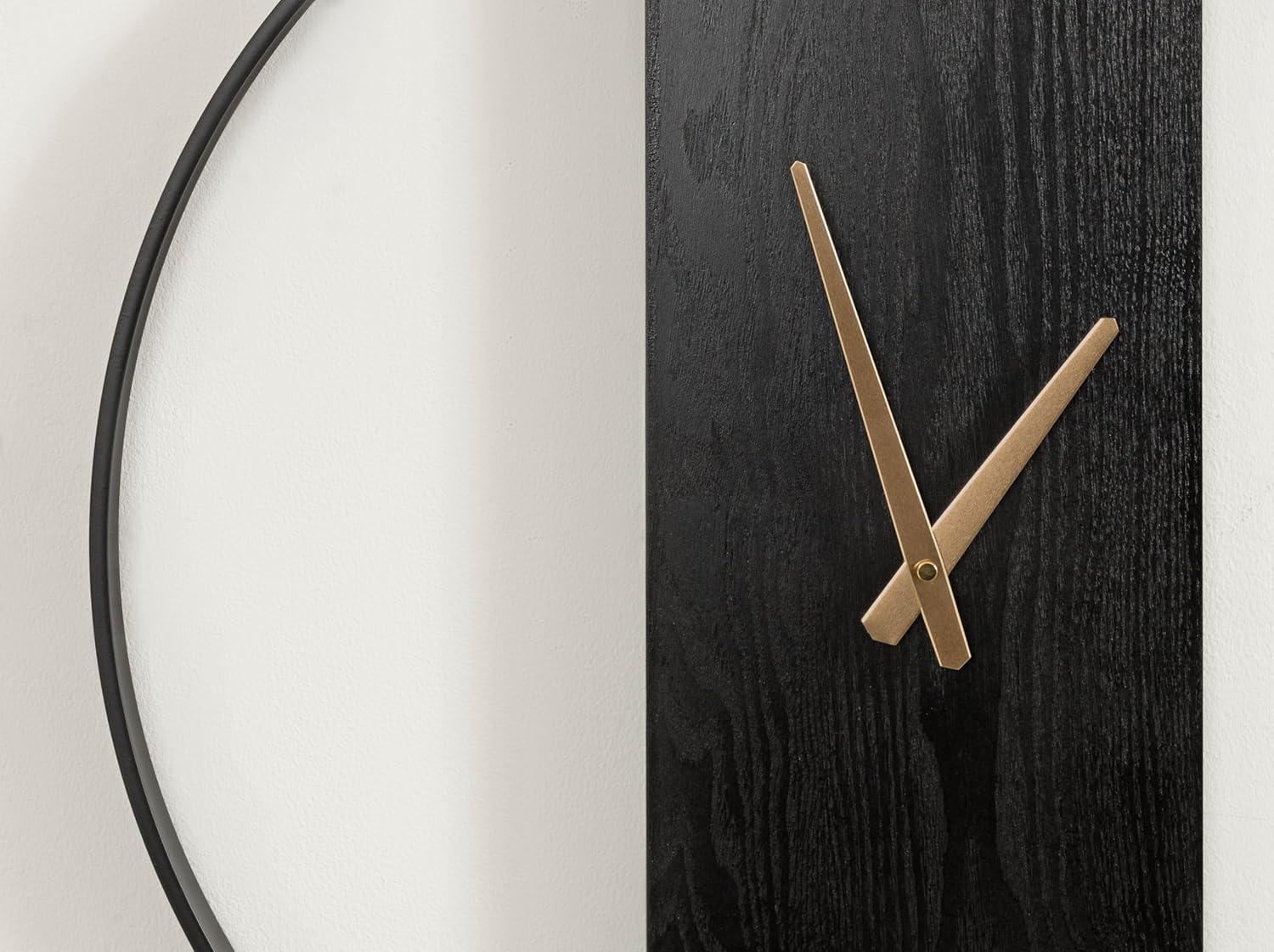 Kate & Laurel All Things Decor 24" Ladd Round Numberless Wall Clock Black