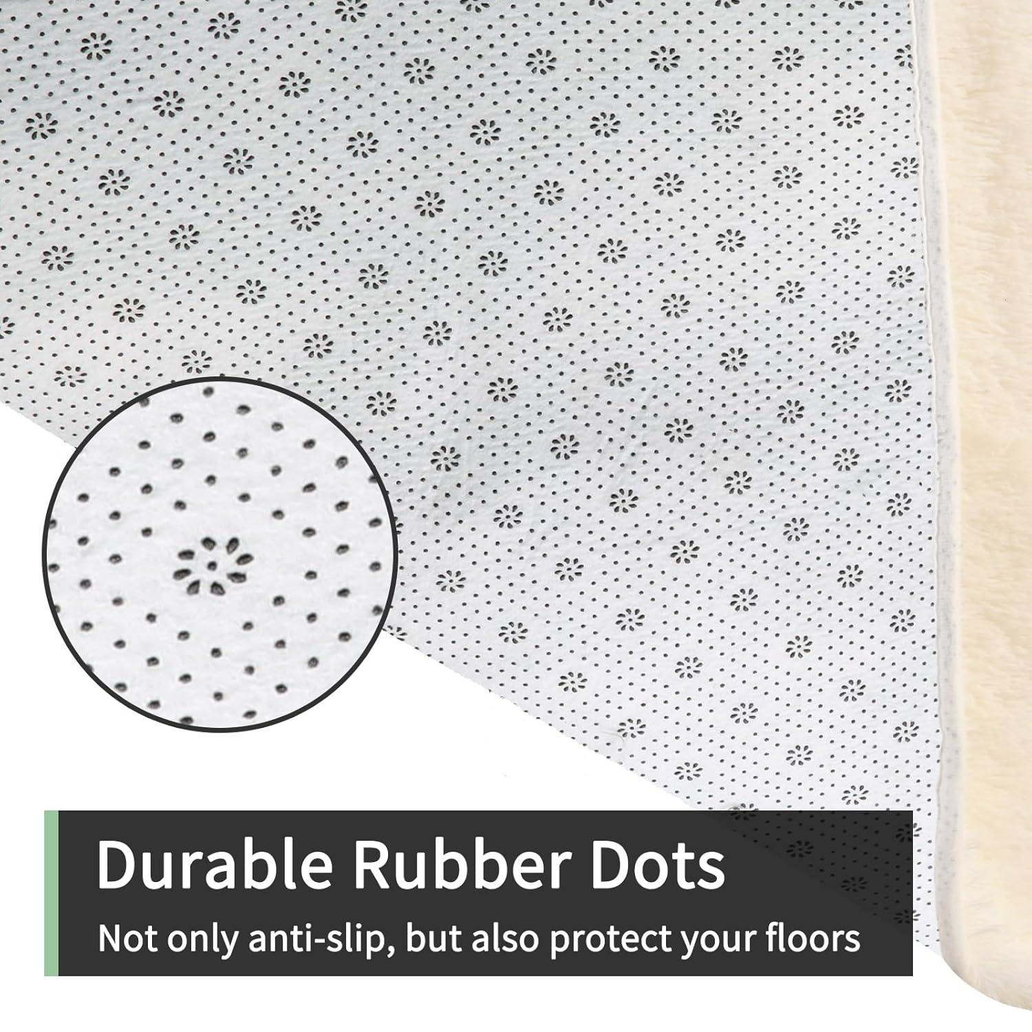 Mercer41 Area Rugs 9X12 Living Room, Cream Large Area Rug Shag Shaggy Carpet Soft Plush Furry Bedside Rug