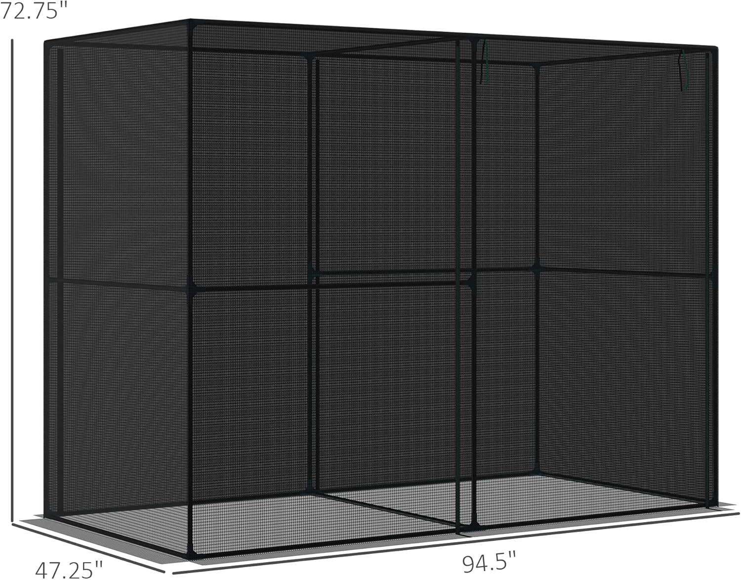 Outsunny Crop Cages for Garden, Plant Protectors from Animals, with Zippered Door, Storage Bag and 6 Ground Stakes