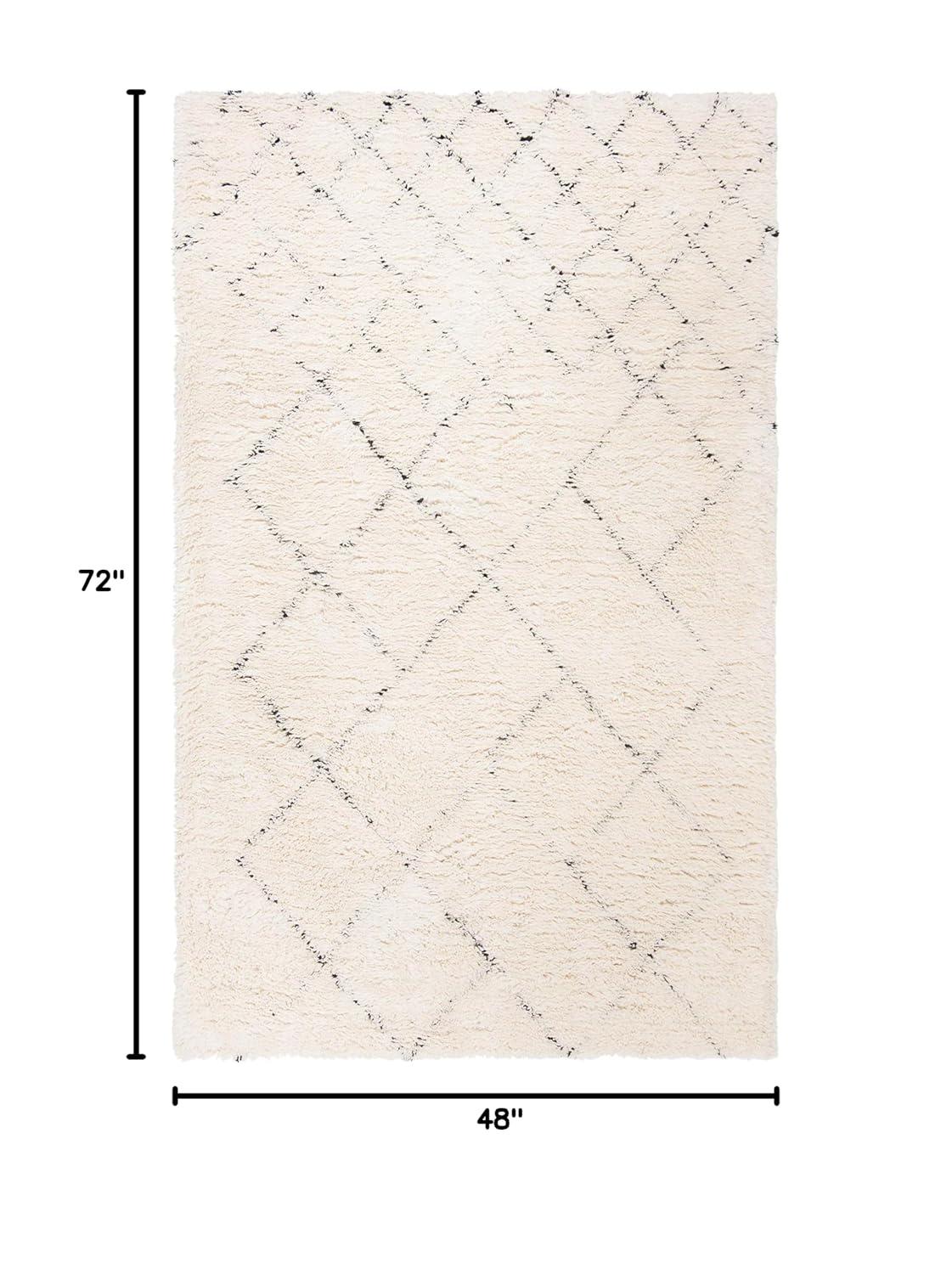 Casablanca CSB914 Hand Tufted Area Rug - Ivory/Black - 4'x6' - Safavieh.