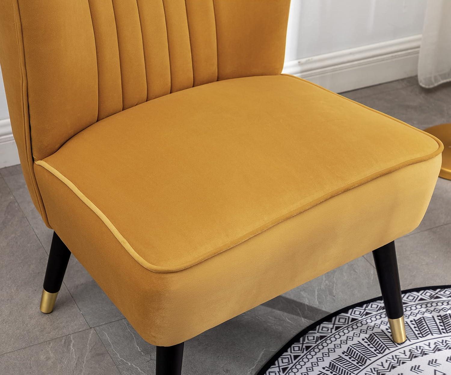 Roundhill Furniture Elon Contemporary Velvet Upholstered Accent Chair, Gold