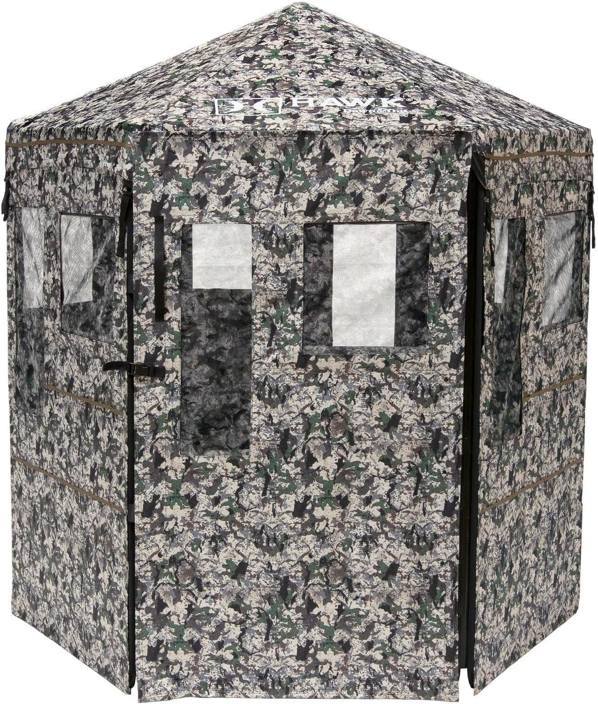 Durable Camo Concealing Ground Hunting Blind with Magnetic Closures