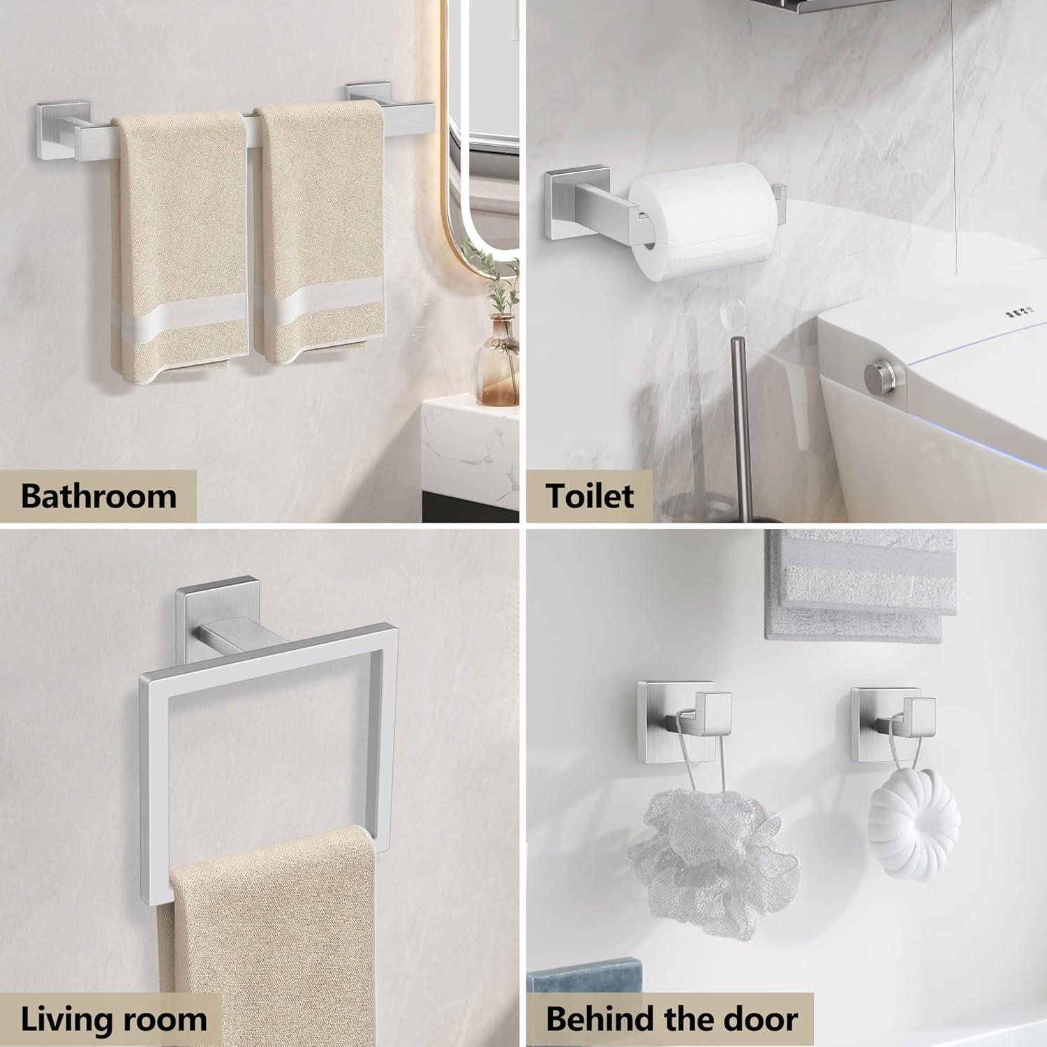 5-Pieces Bathroom Hardware Accessories Set,Towel Racks for Bathroom Wall Mounted.