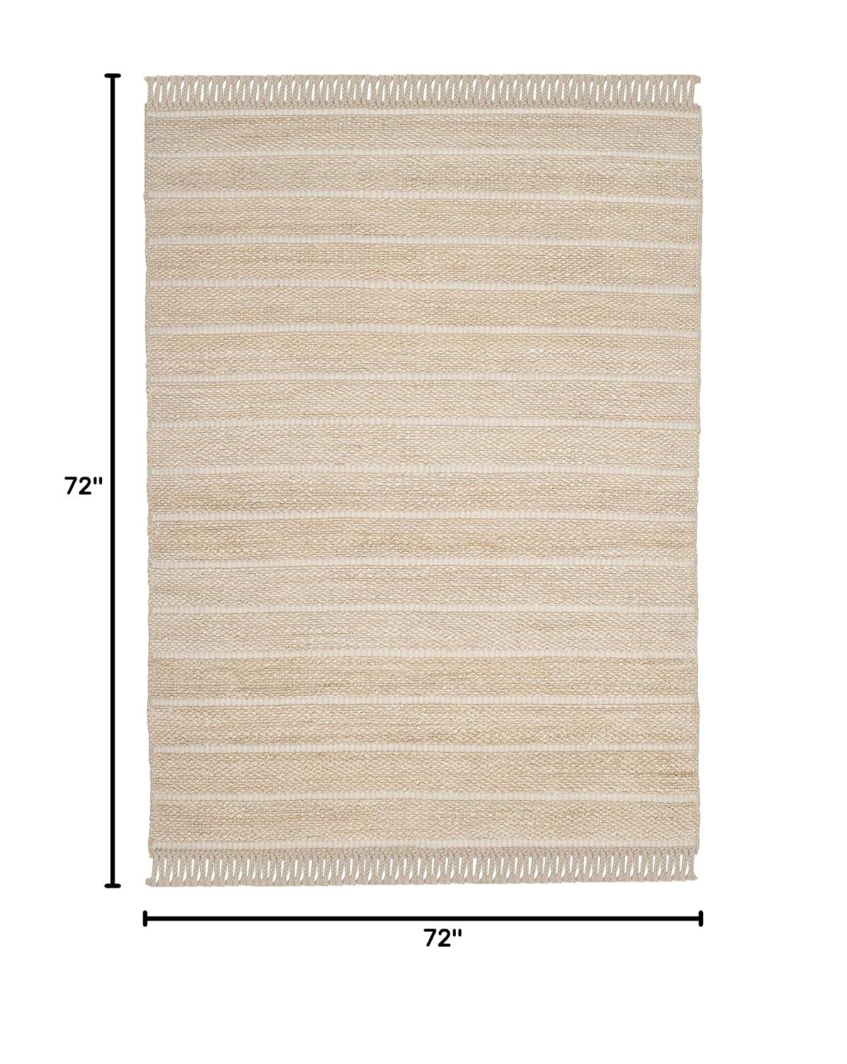 Natural Fiber NF550 Hand Woven Area Rug - Ivory/Ivory - 6'x6' - Safavieh.