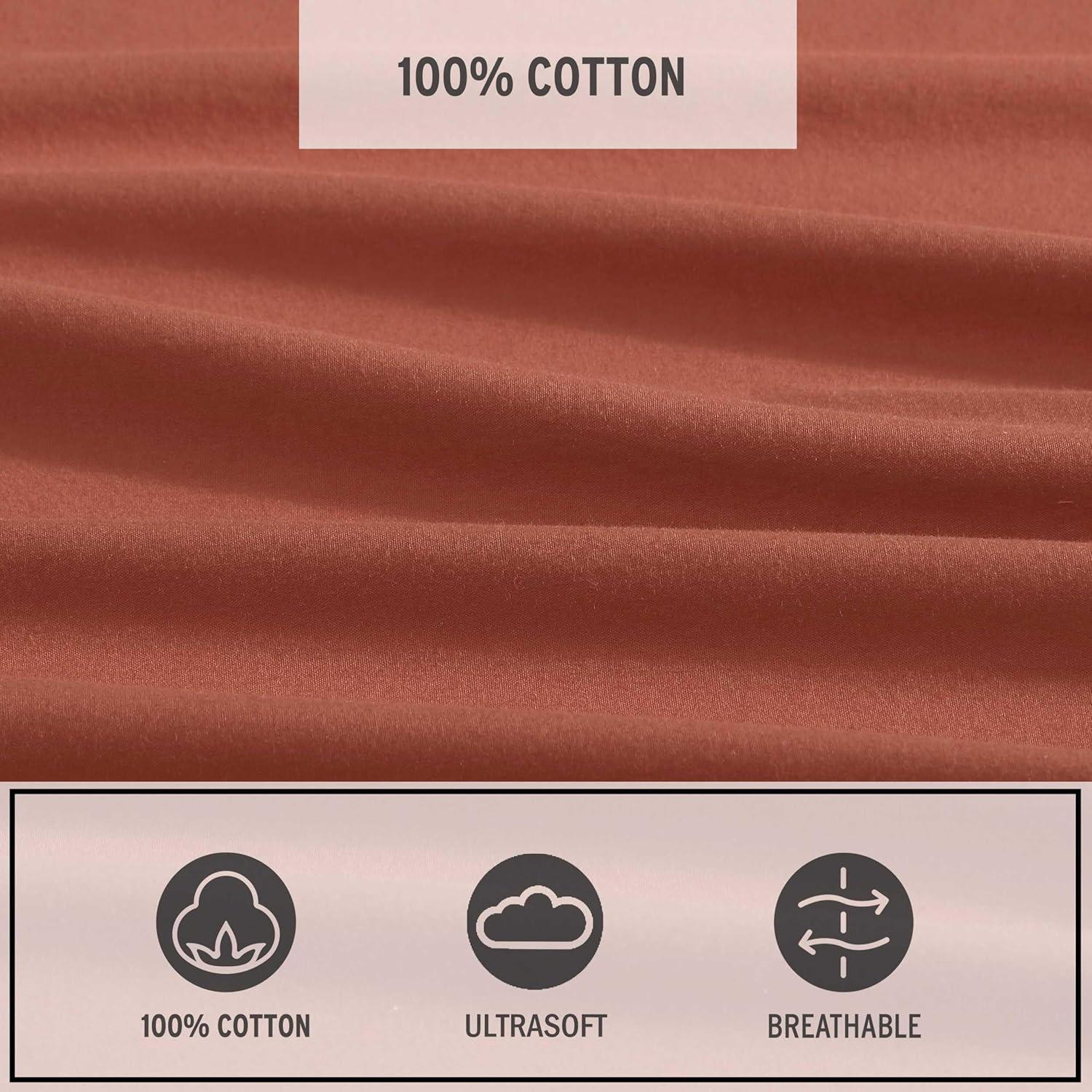 Eddie Bauer Eddie Bauer Solid Brushed Percale Cotton Sheet Set