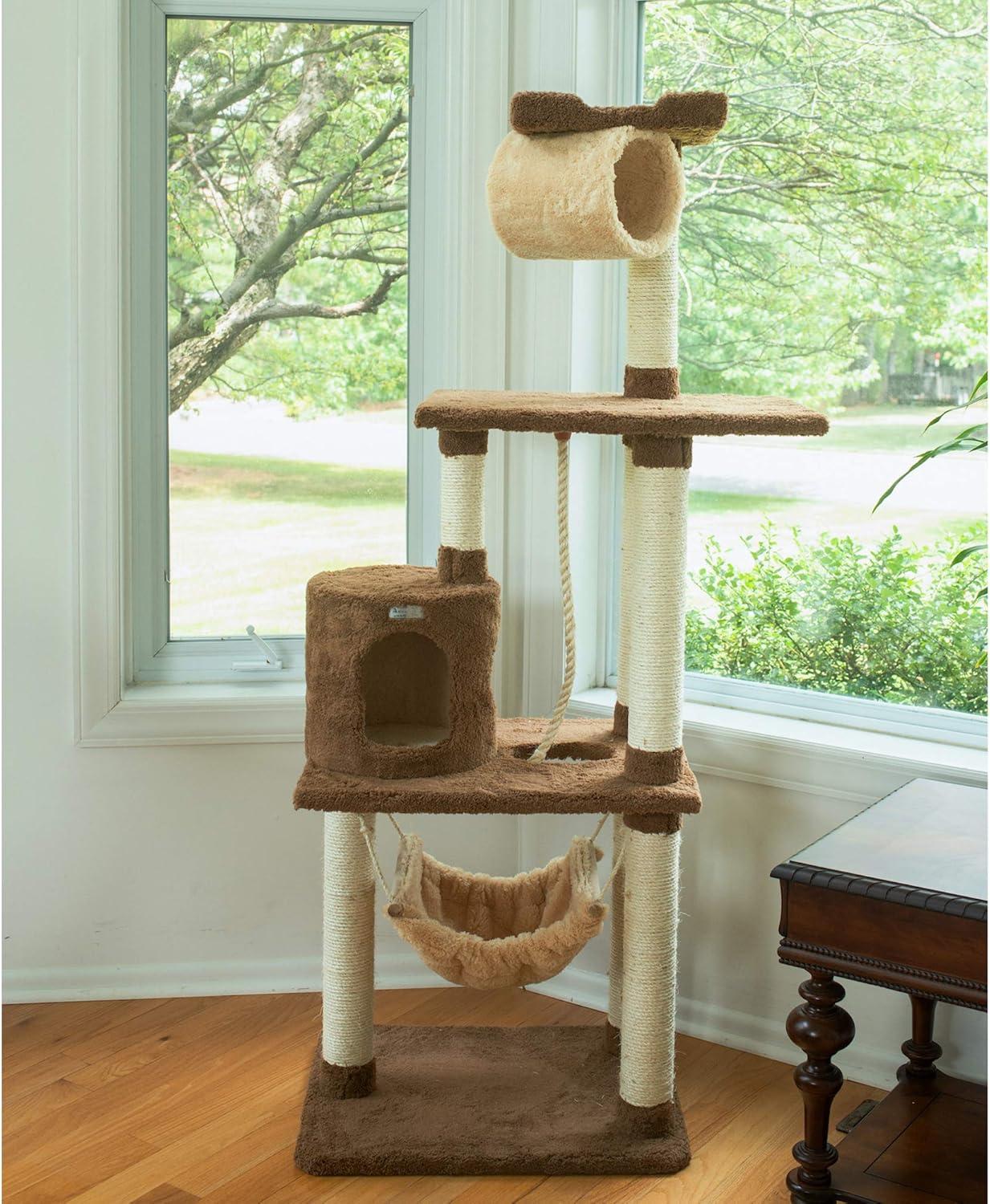 Armarkat 70" Real Wood Cat tree With Scratch posts, Hammock for Cats & Kittens, X7001