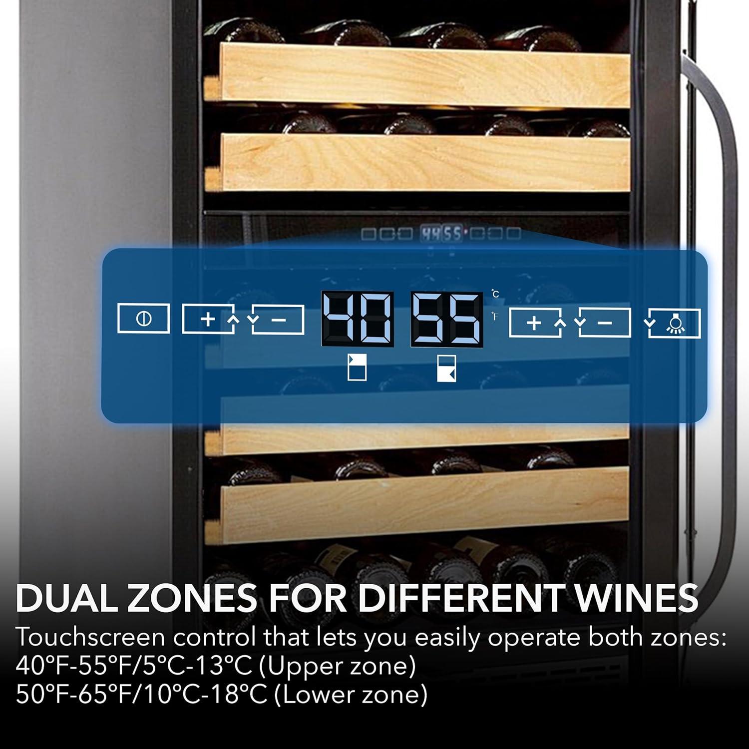 Whynter 46 Bottle Dual Zone Built-In Wine Cooler