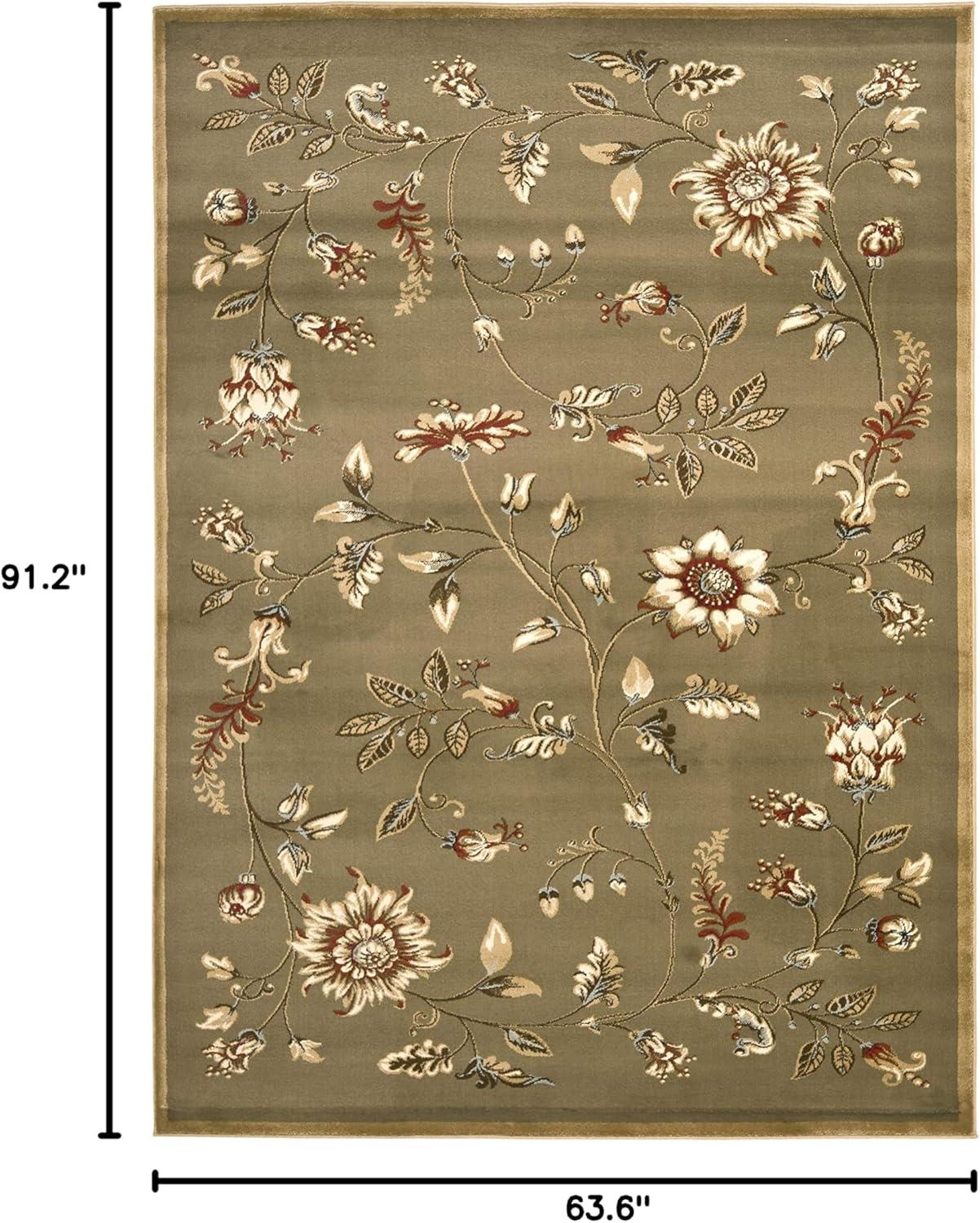 Lyndhurst LNH552 Power Loomed Area Rug - Green/Multi - 5'3"x7'6" - Safavieh