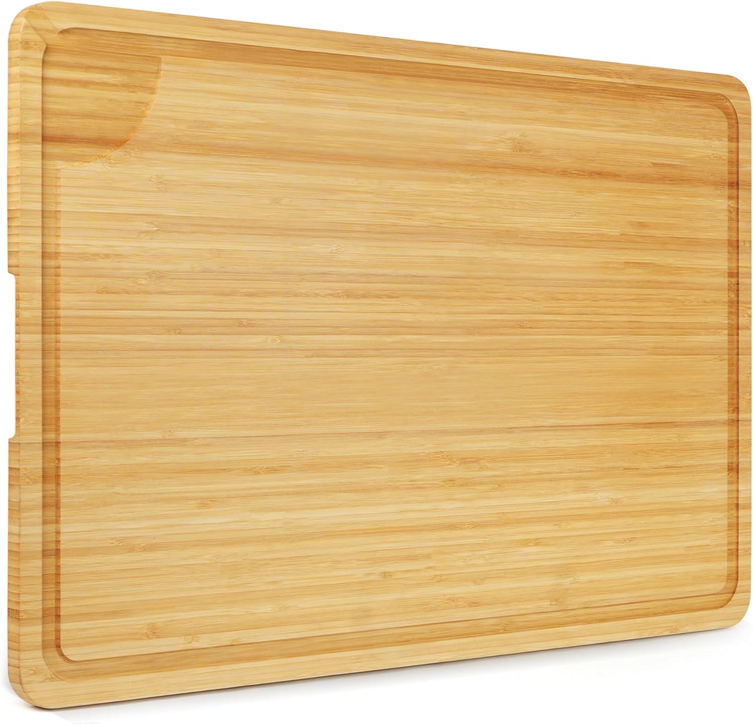 Extra Large Bamboo Cutting Board with Juice Groove and Handles