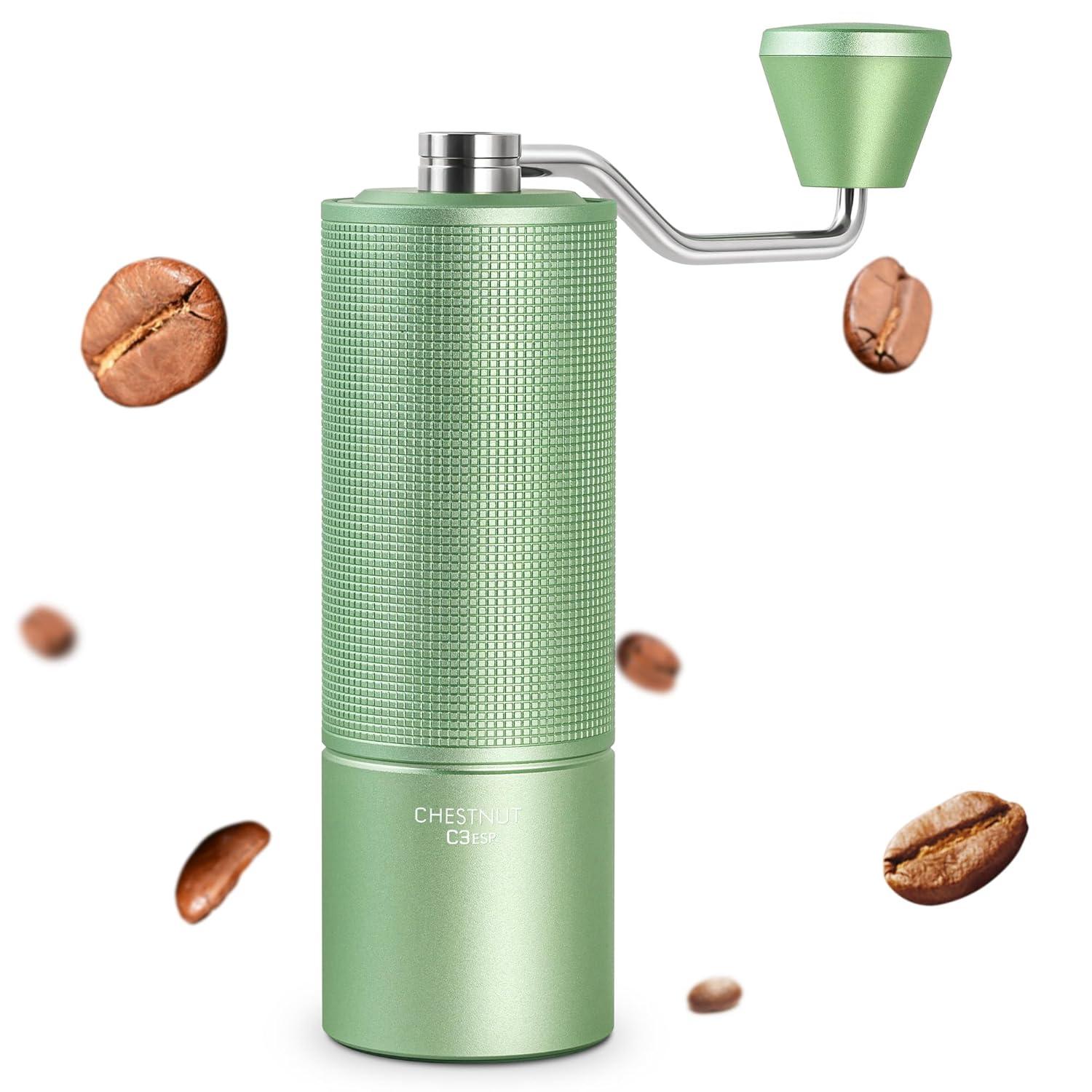 APPENIN WINTER PARK CORP Chestnut C3 ESP Manual Coffee Grinder, Hand Coffee Grinder With Internal Adjustable Grind Setting, Stainless Steel S2C Conical Burr Coffee Grinder, For Espresso To French Press - Green
