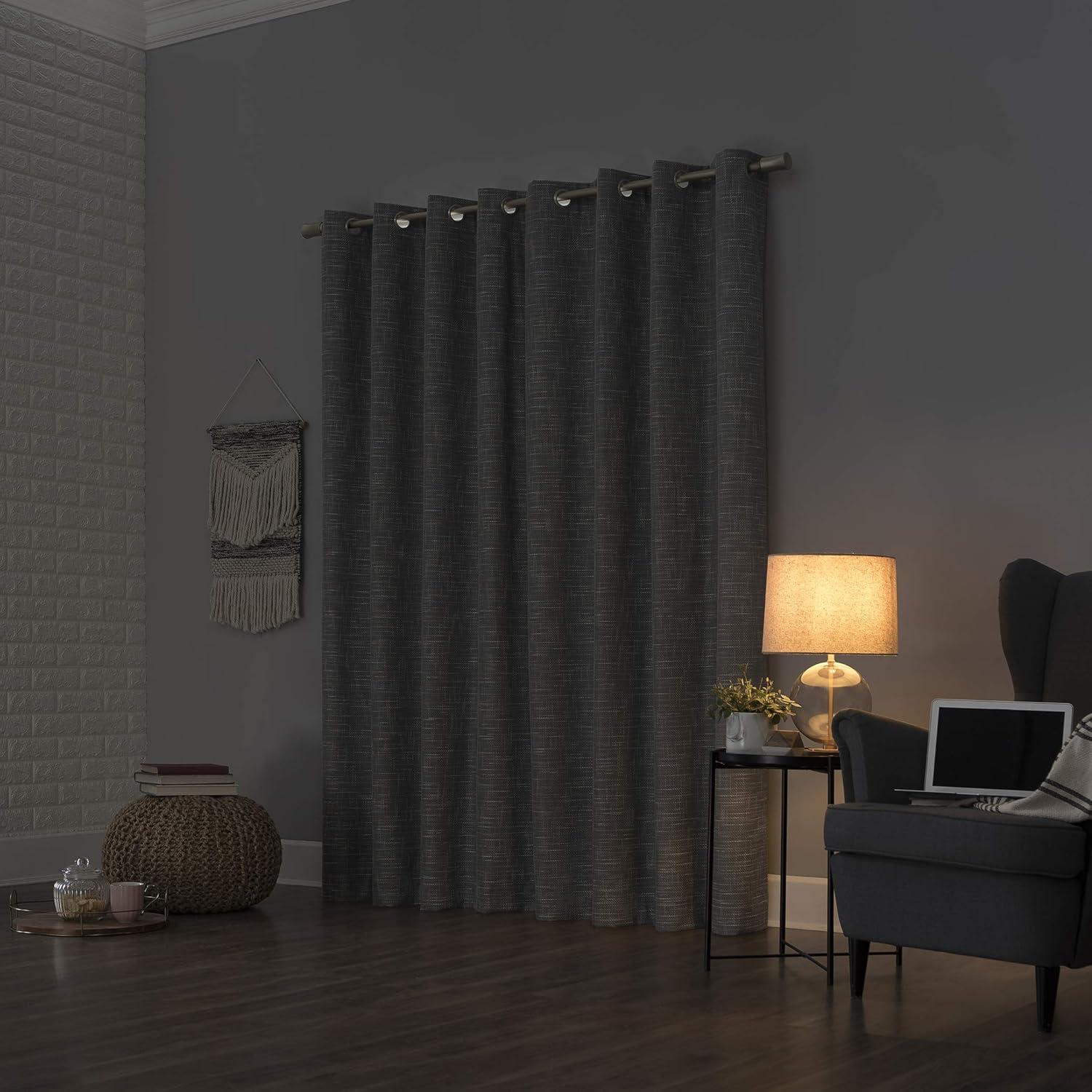 Burlap Weave Thermal Extreme 100% Blackout Grommet Curtain Panel