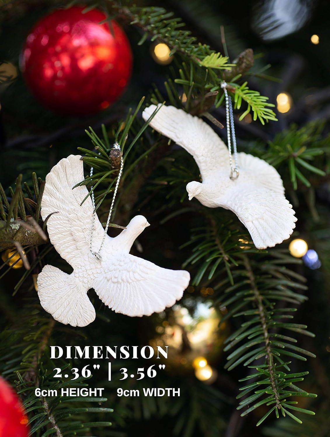 G&G Style Friendship Doves - Home Alone 2 Resin Christmas Ornament Set of Two Doves - Best Gift for Someone Special - Small