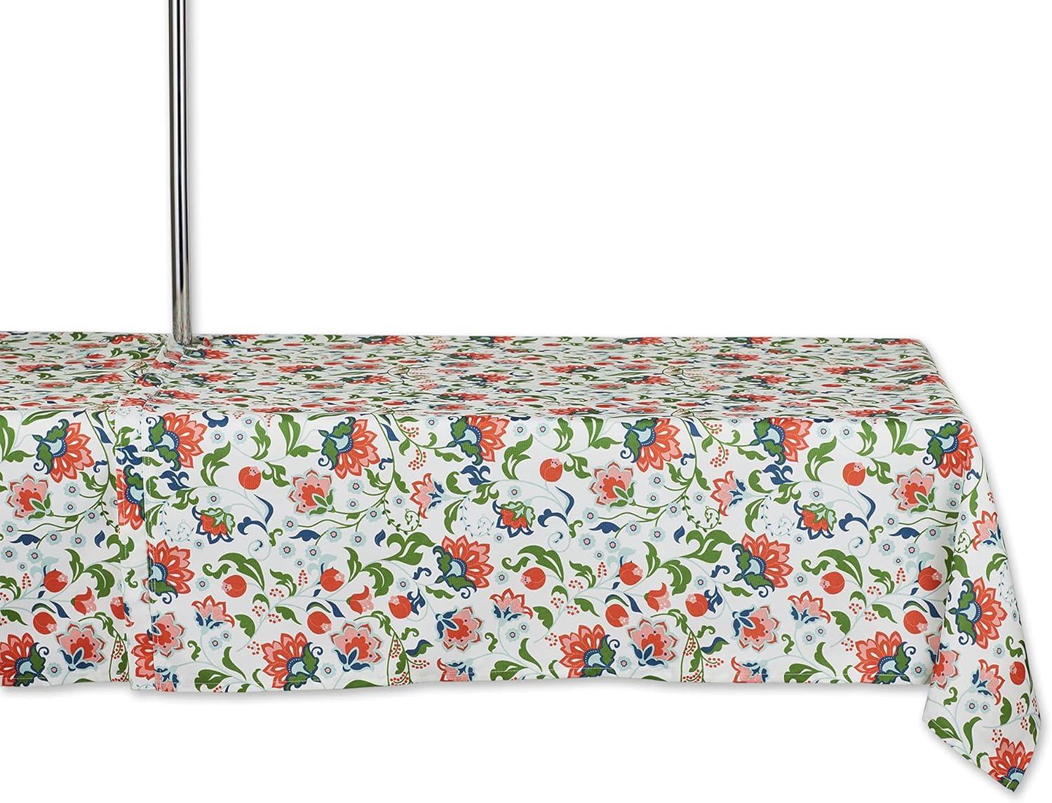Design Imports  Garden Floral Print Outdoor Tablecloth With Zipper 60X84