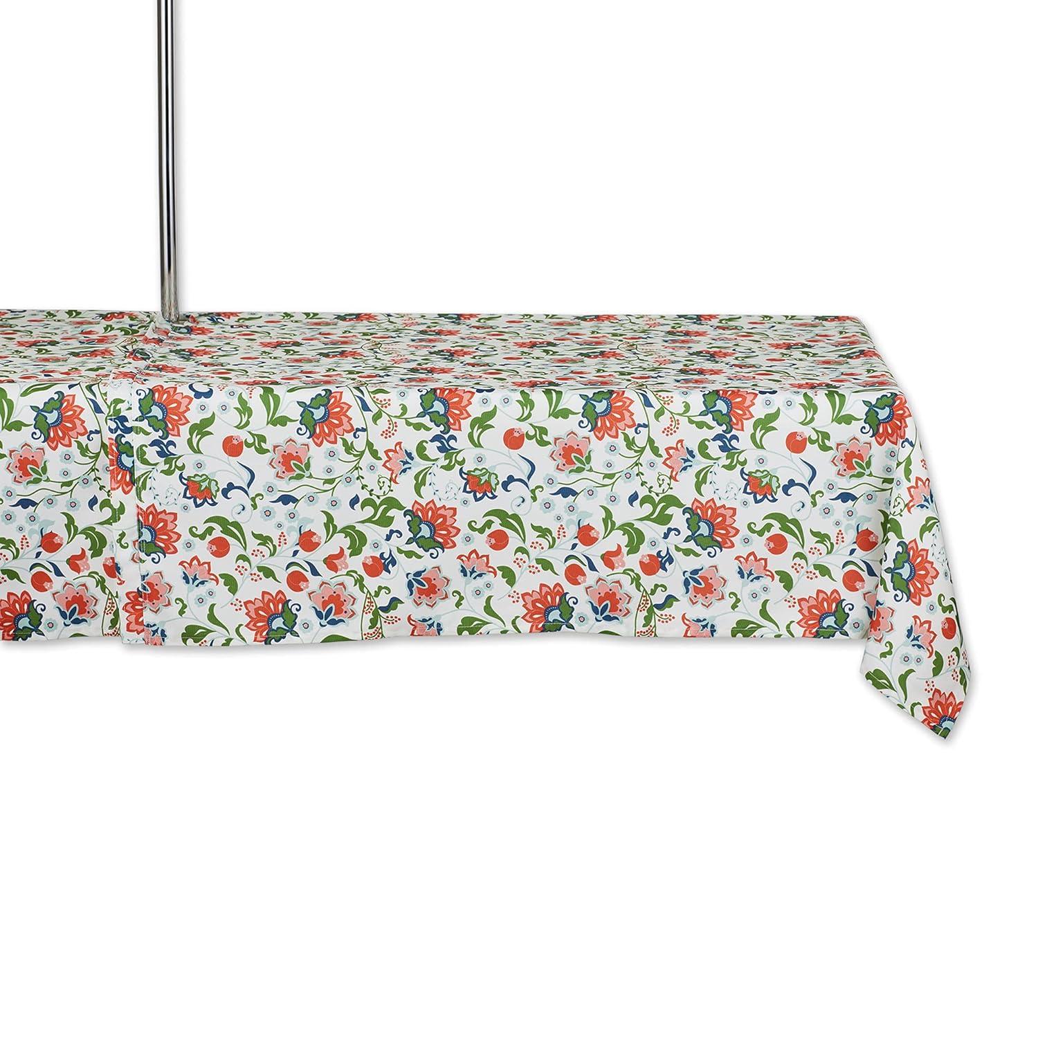 Design Imports  Garden Floral Print Outdoor Tablecloth With Zipper 60X120