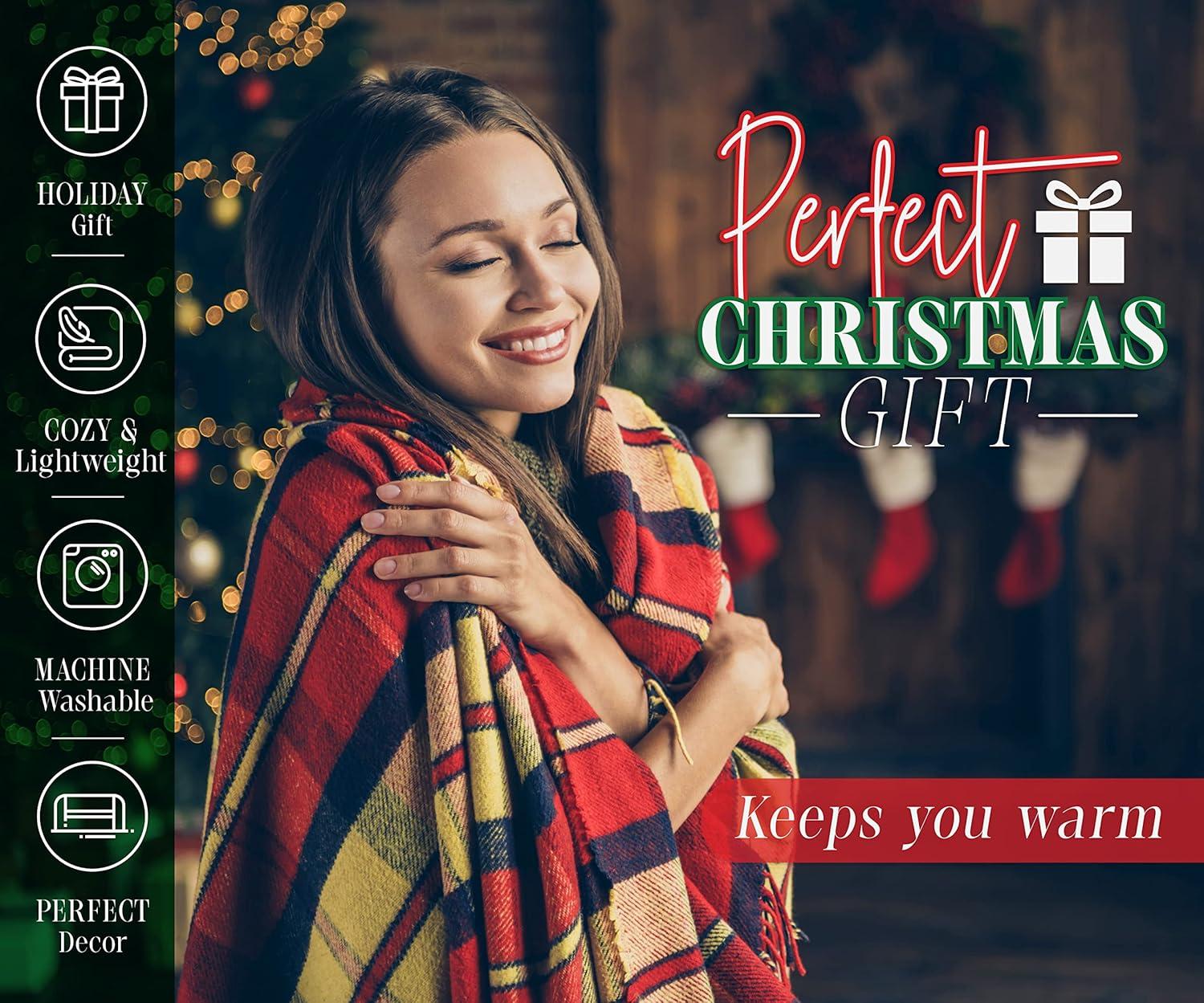 ELEGANT COMFORT Elegant Comfort Luxury Ultra Plush Velvet Touch 50 X 60Inch Christmas Blanket, Cozy, Soft And Warm Holiday Printed Fleece, 50 X 60, Santa Snowman Gray