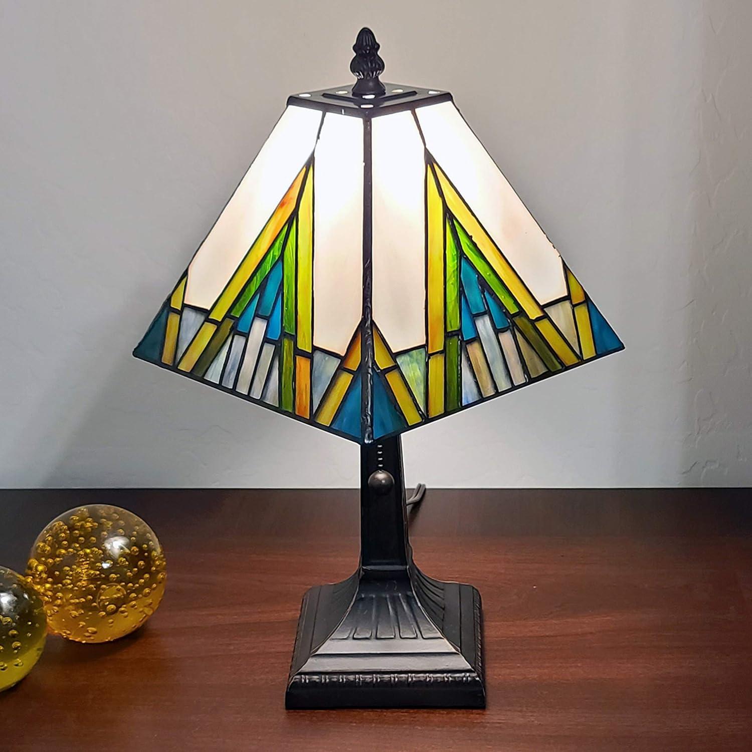 Tiffany Style Mission Mini Table Lamp - 15" Tall