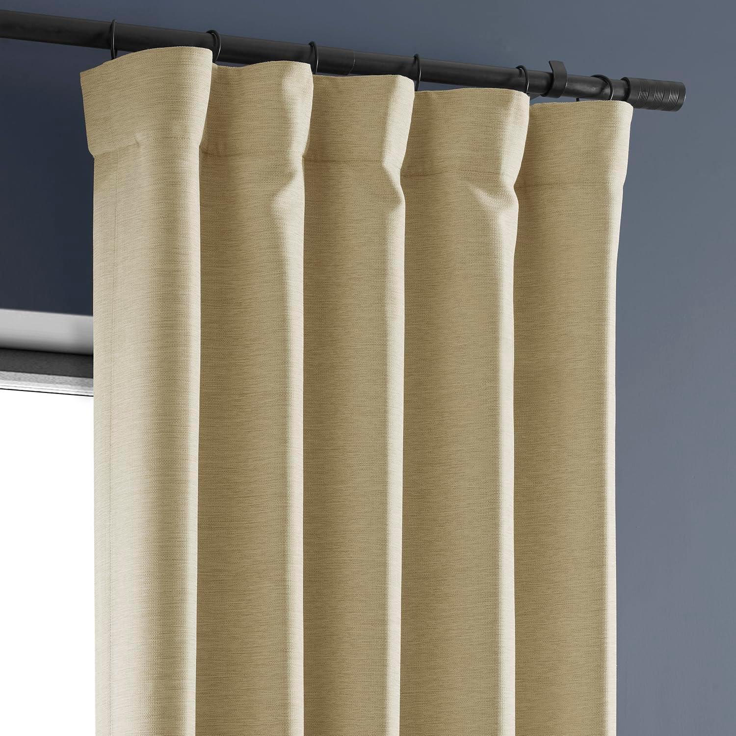 Candlelight Beige Textured Room Darkening Curtains 50" x 84"