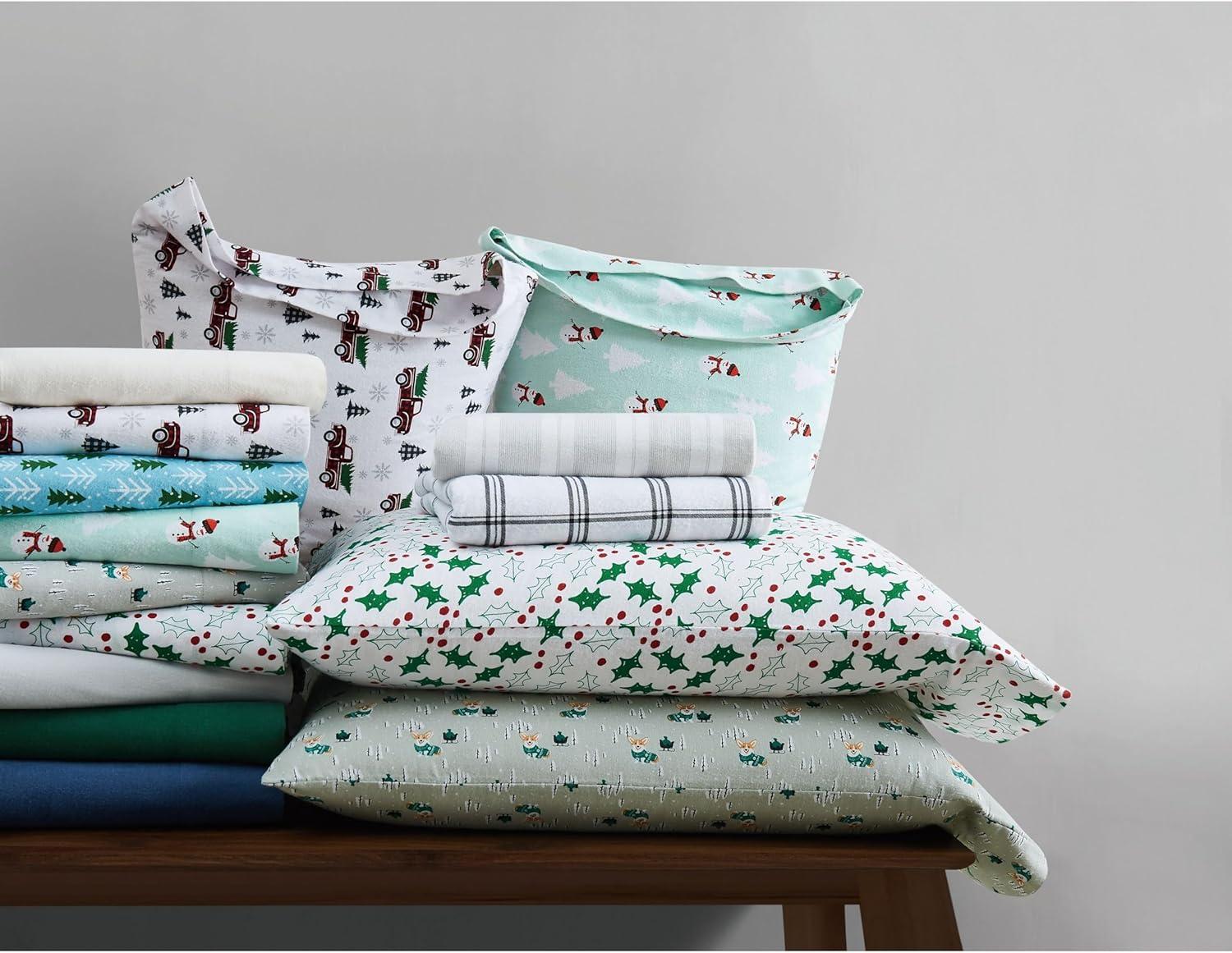 Truly Soft Traditional Cozy 100% Cotton Standard Plaid Sheet Set