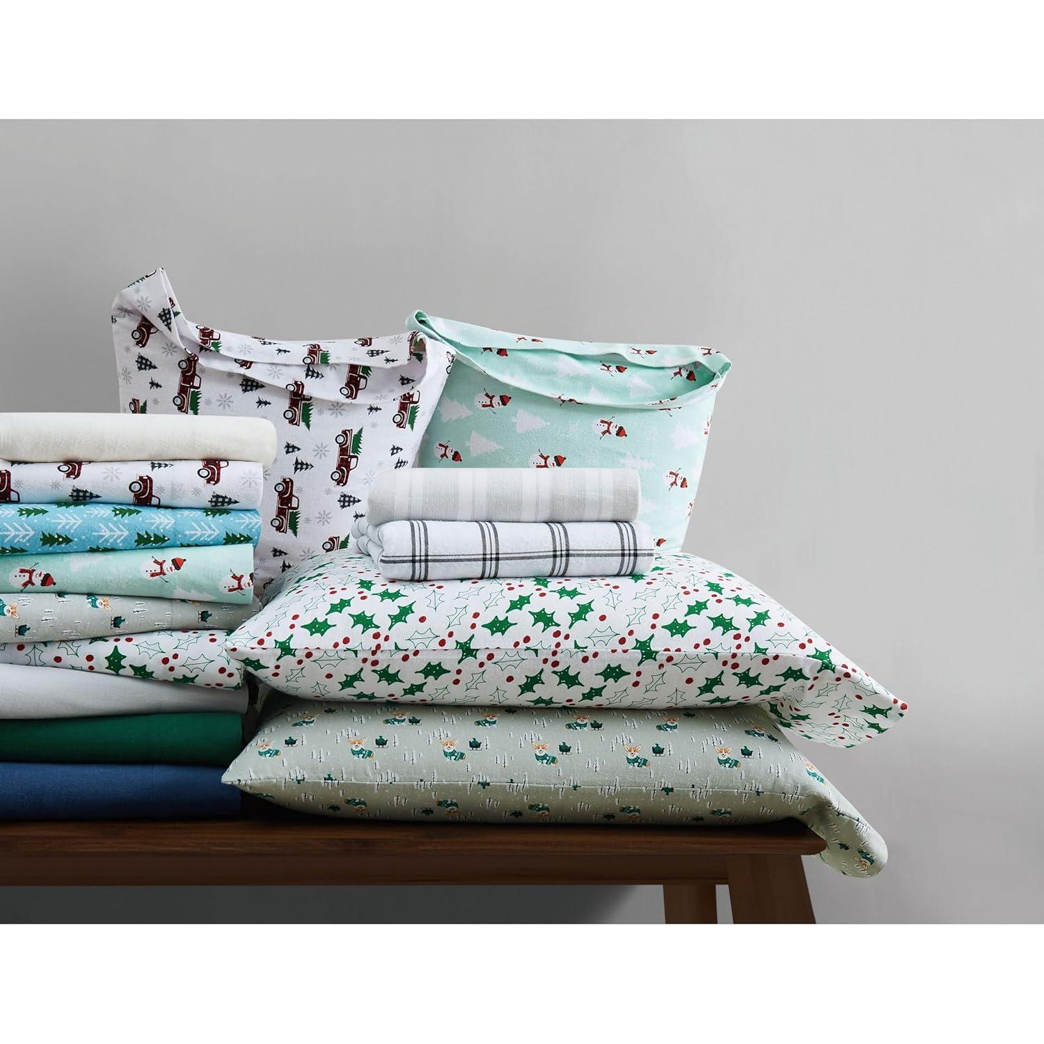 Truly Soft Traditional Cozy 100% Cotton Standard Plaid Sheet Set