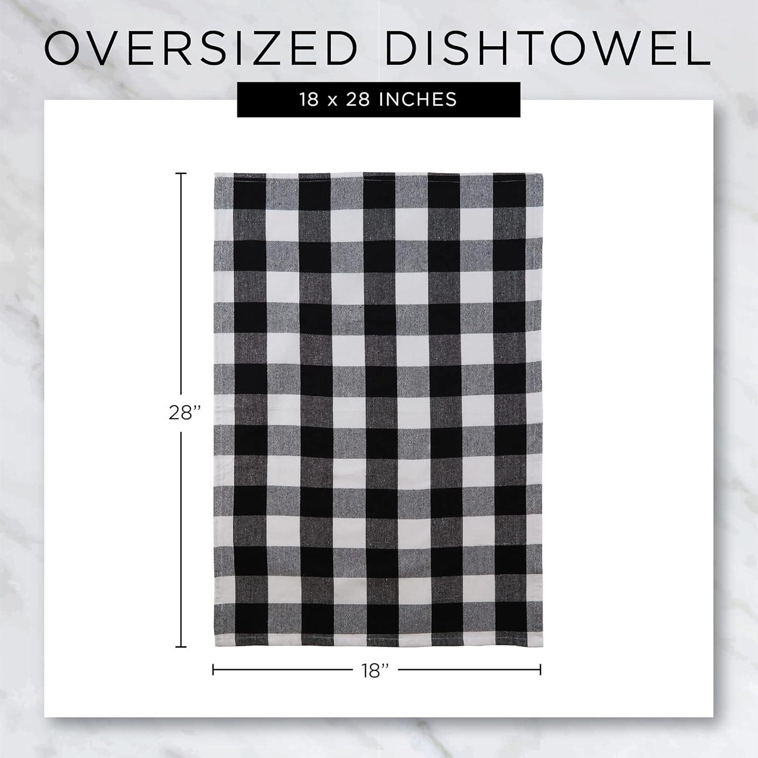 Rustic Multicolor Cotton Check Dish Towels Set