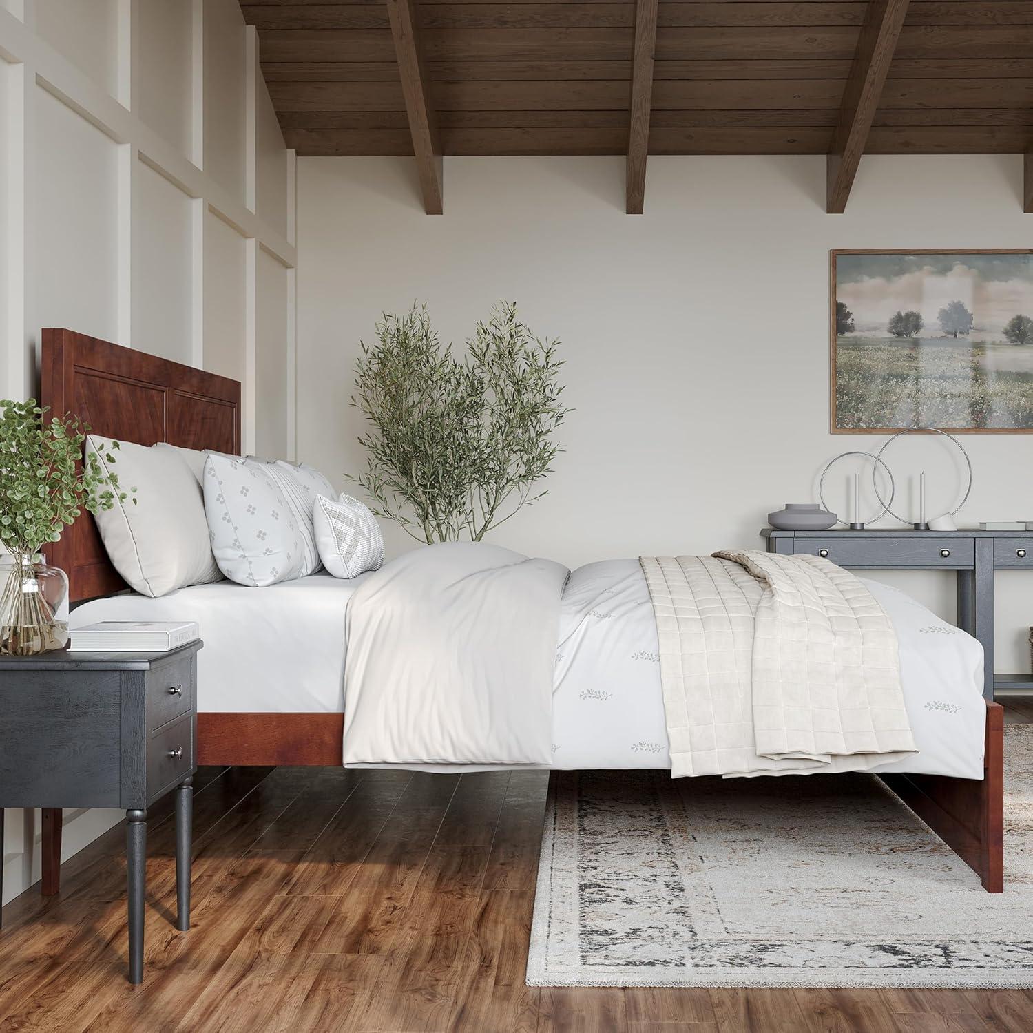 AFI Canyon Walnut Solid Wood Platform Bed with Matching Footboard, King