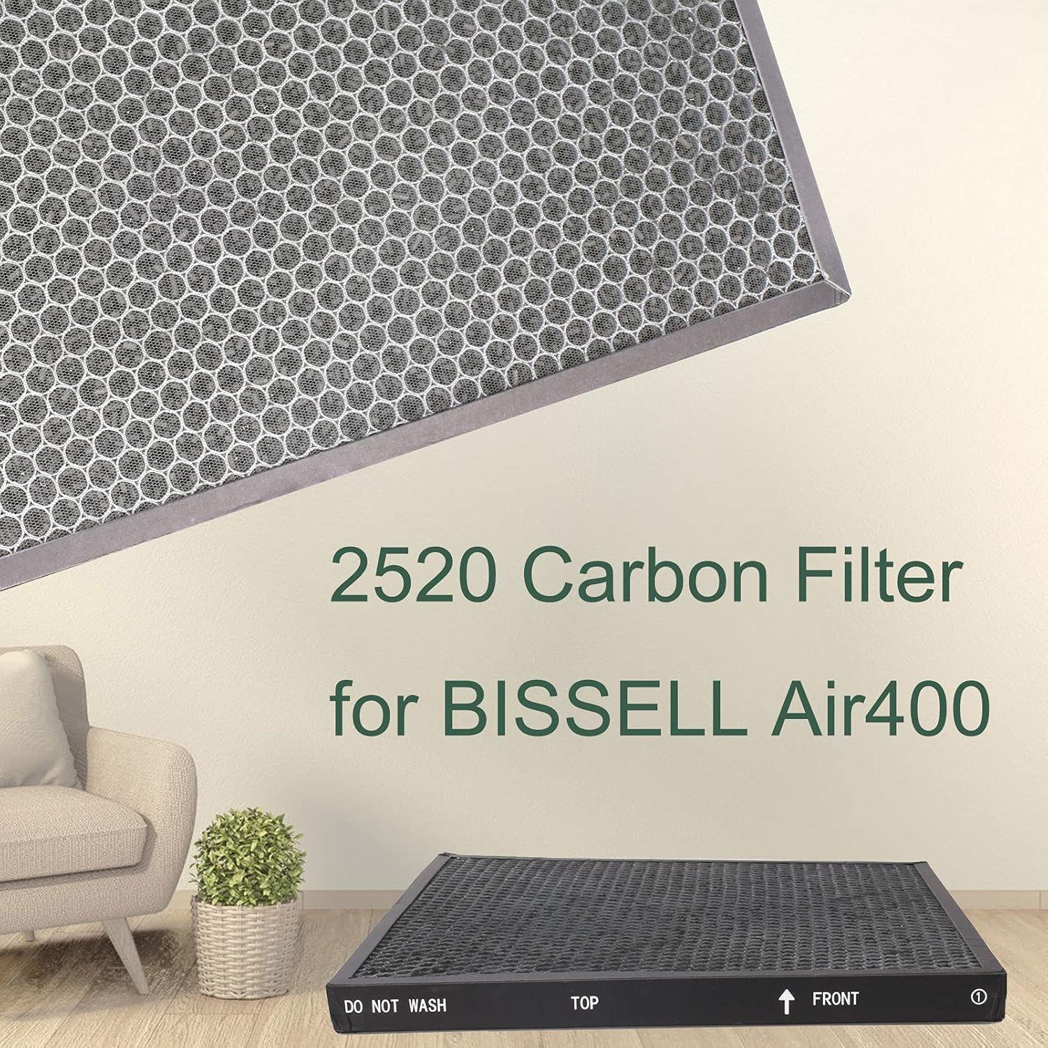 Replacement 400 Filter for Bissell Air400-2521 Pre, 2520 Active Carbon Filter, Compared to Part 2521, 2520