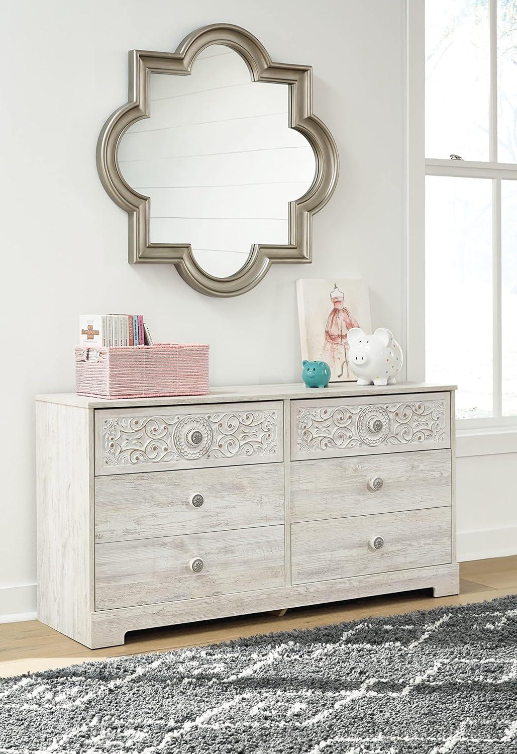 Signature Design by Ashley Casual Paxberry 6 Drawer Dresser, Whitewash