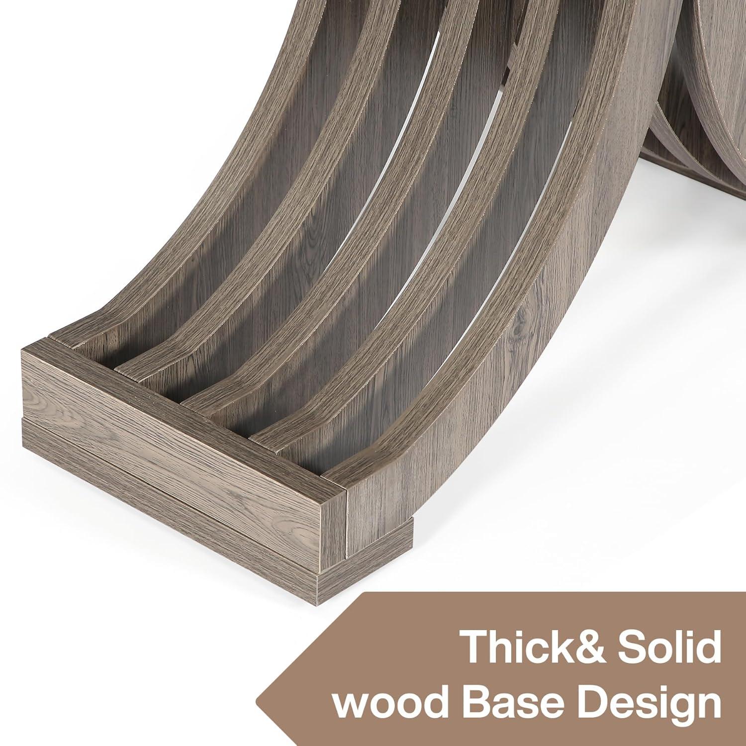 Tribesigns Modern 39-inch Console Tables, Farmhouse Entryway Table with Geometric Base, Wooden Narrow Hallway Table/Sofa Table for Living Room, Grey