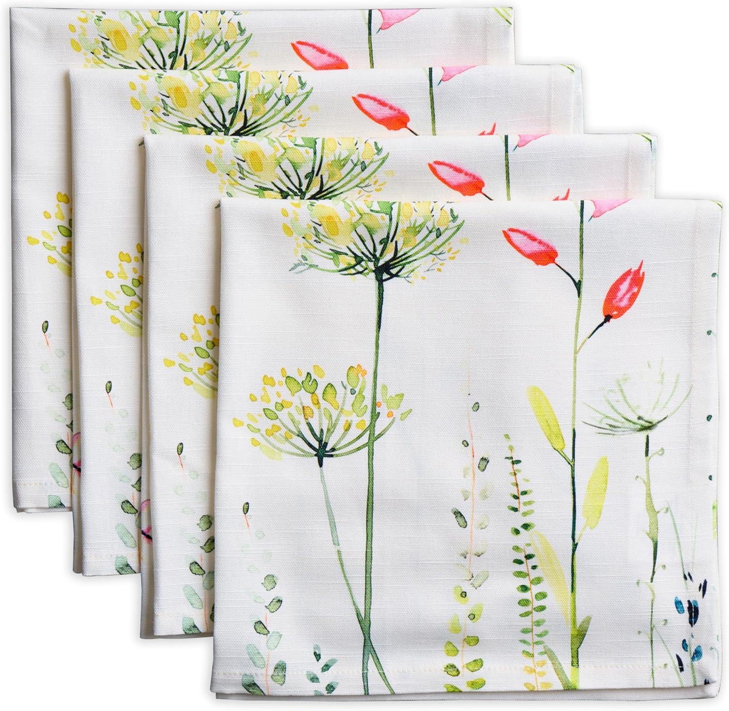 Botanical Fresh 20'' Cotton Floral Napkin Set