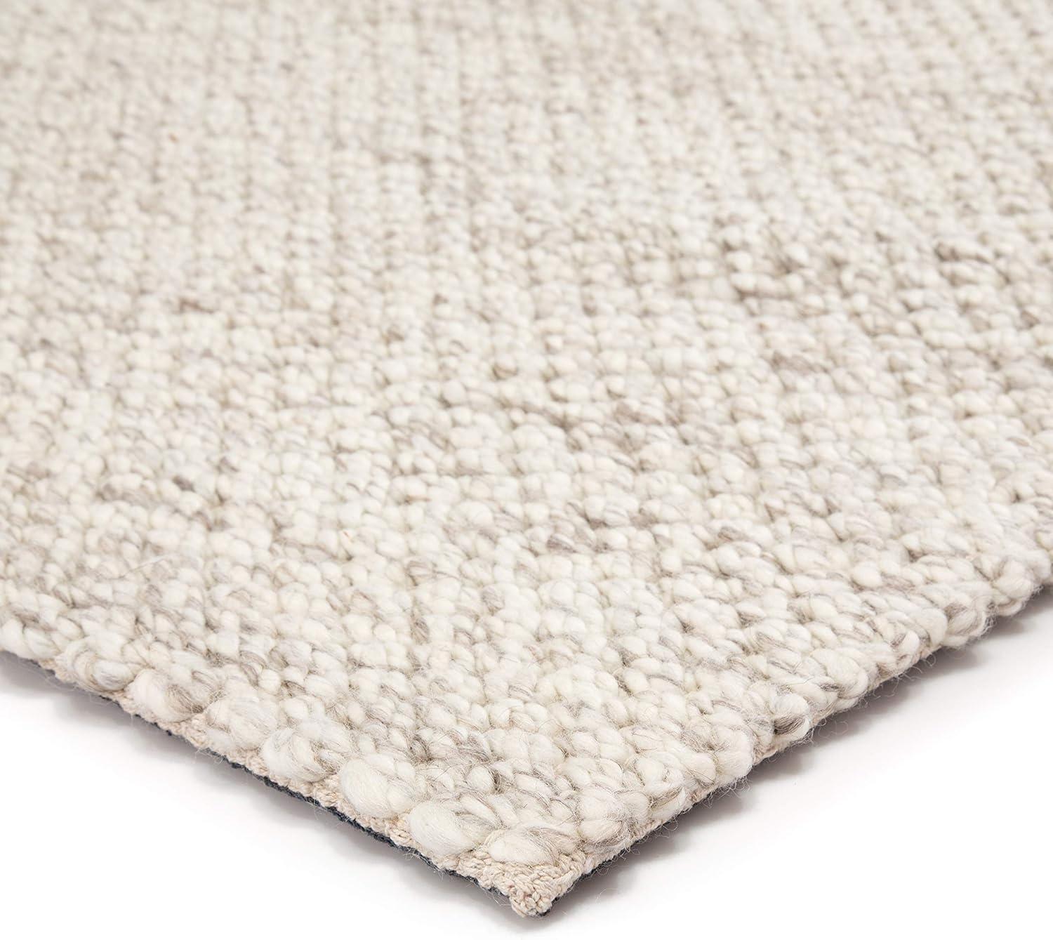 Scandinavia Rakel Wool Area Rug in Solid Taupe/White