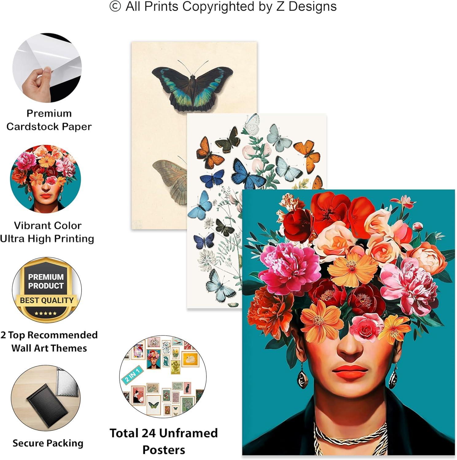 97 Decor Vintage Eclectic Wall Art Prints - Maximalist Funky Pictures, Bright Famous Artist Prints For Wall Decor, Gallery Colorful Art Posters For Bedroom (unframed)