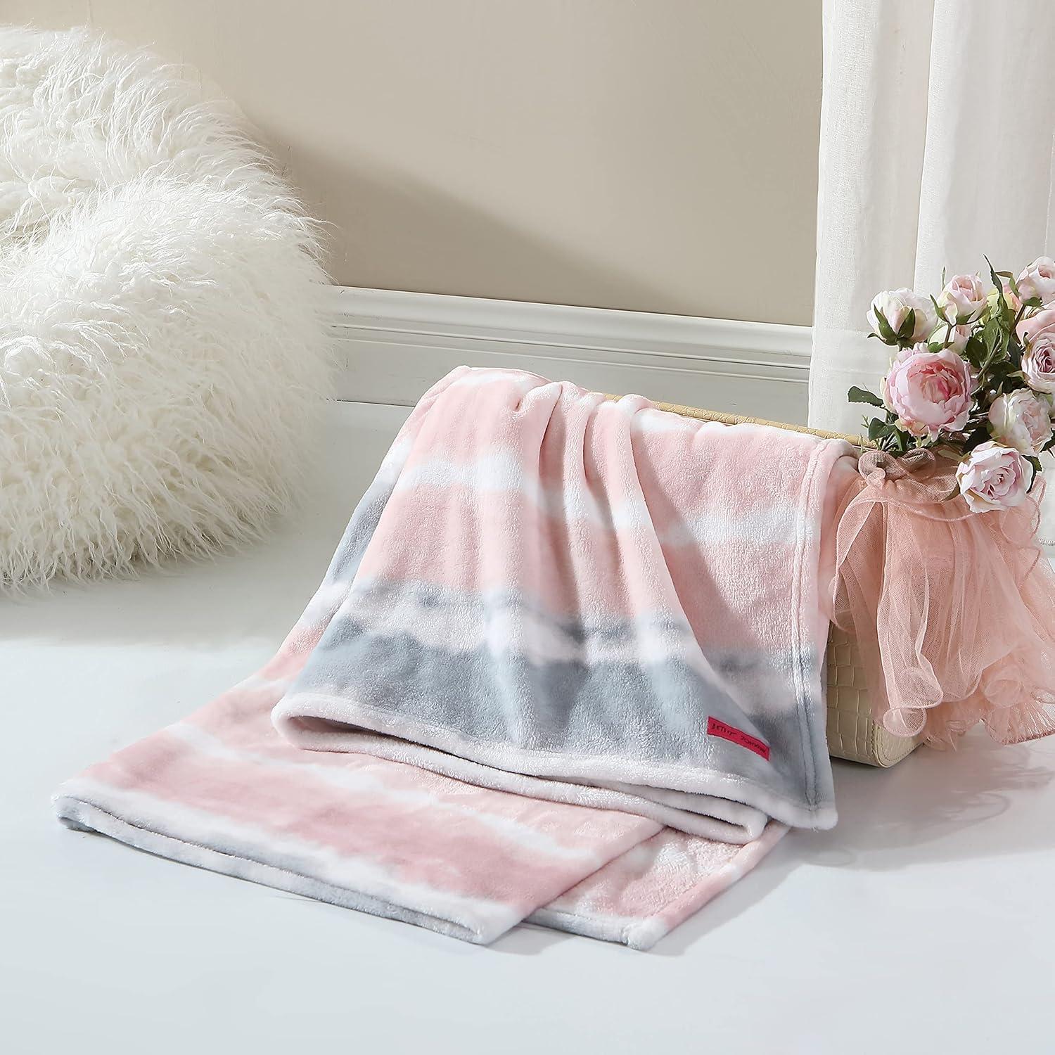 Cozy Cloud Ultra-Soft Fleece Throw in Pink Tie-Dye, 50" x 70"